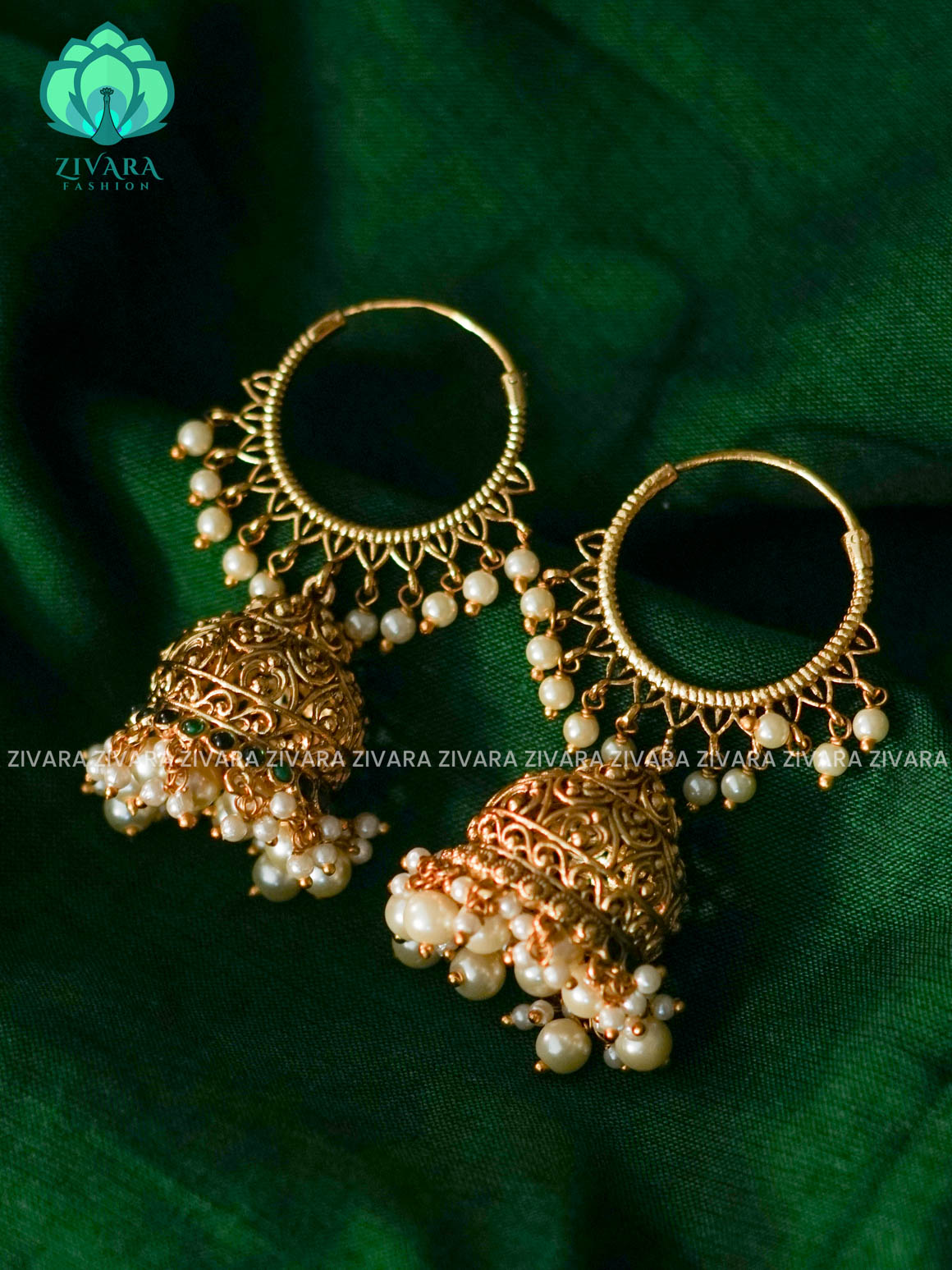 BIG SIZE RING JHUMKAS  - TRADITIONAL PREMIUM MATTE polish JHUMKA- latest jewellery collection- zivara fashion