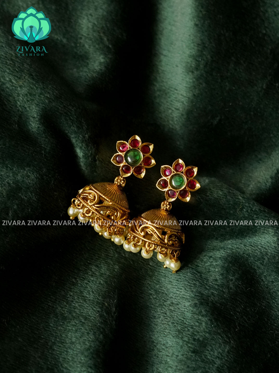 Hotselling small size kids friendly real kemp TRADITIONAL PREMIUM MATTE  polish JHUMKA- latest jewellery collection- zivara fashion