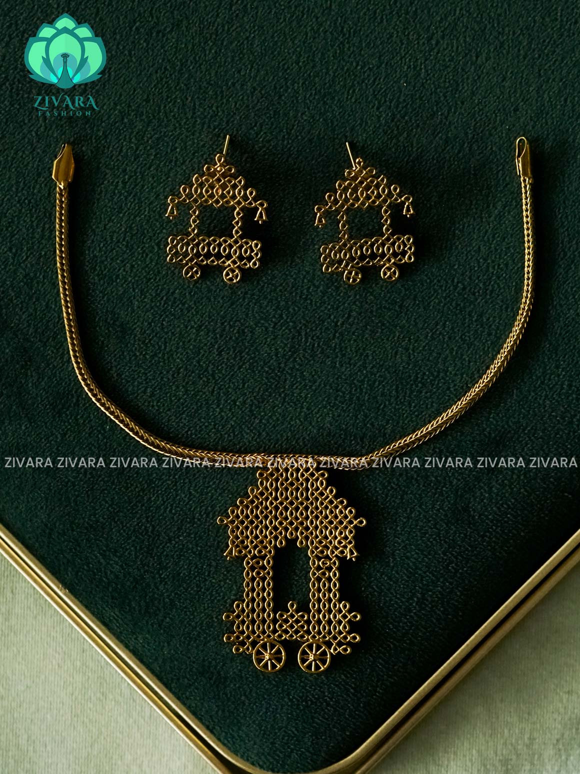 Kolam Charriot FLEXIBLE  chain- Traditional south indian NORMAL MATTE neckwear  - Zivara Fashion
