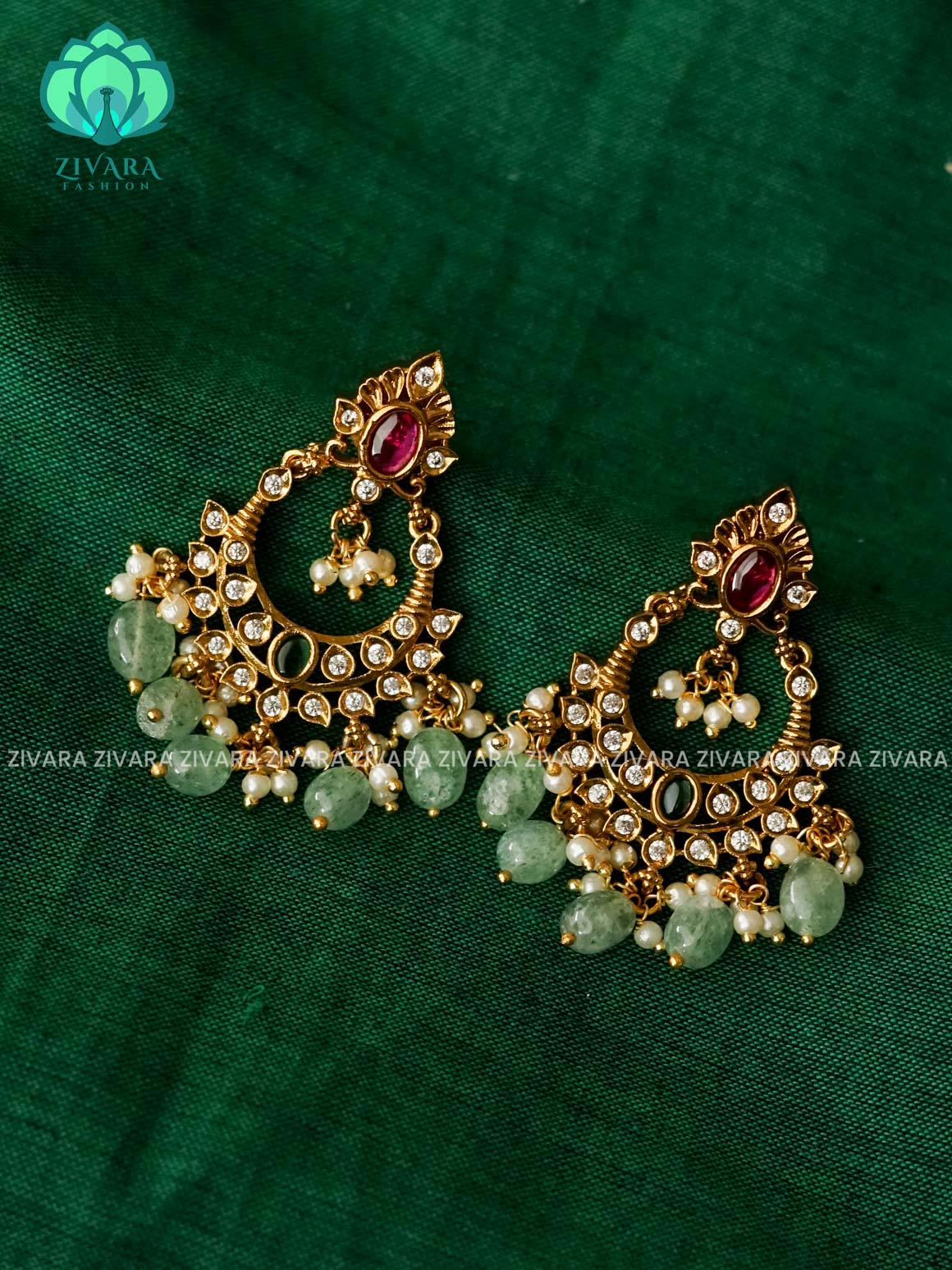 DIYA - MOTIF FREE BALI WITH HANGINGS - PREMIUM MATTE polish BALI- latest jewellery collection- zivara fashion