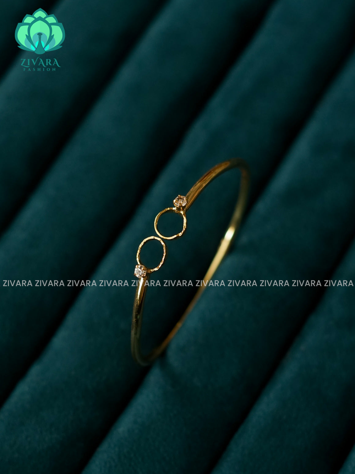 ZYRA - 1 piece white stone matte finish free size open type KADA - Premium quality daily use KADA - Zivara fashion