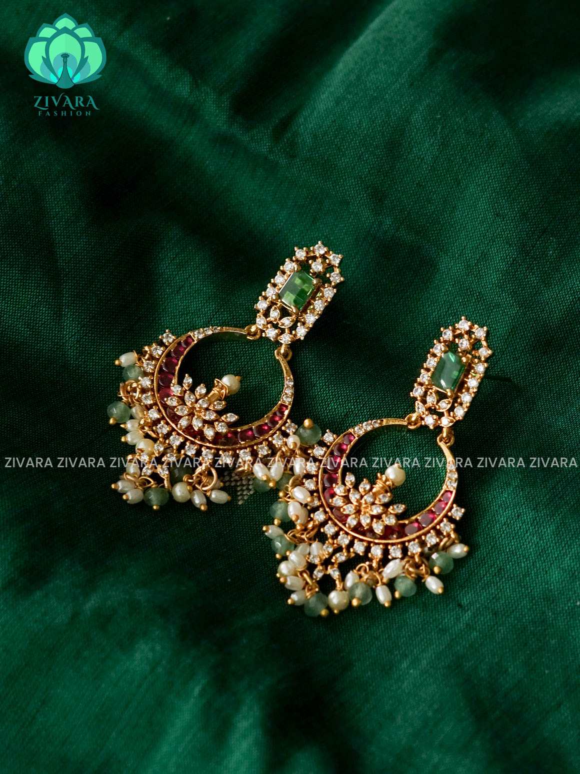 DIYA - MOTIF FREE BALI WITH HANGINGS - PREMIUM MATTE polish BALI- latest jewellery collection- zivara fashion