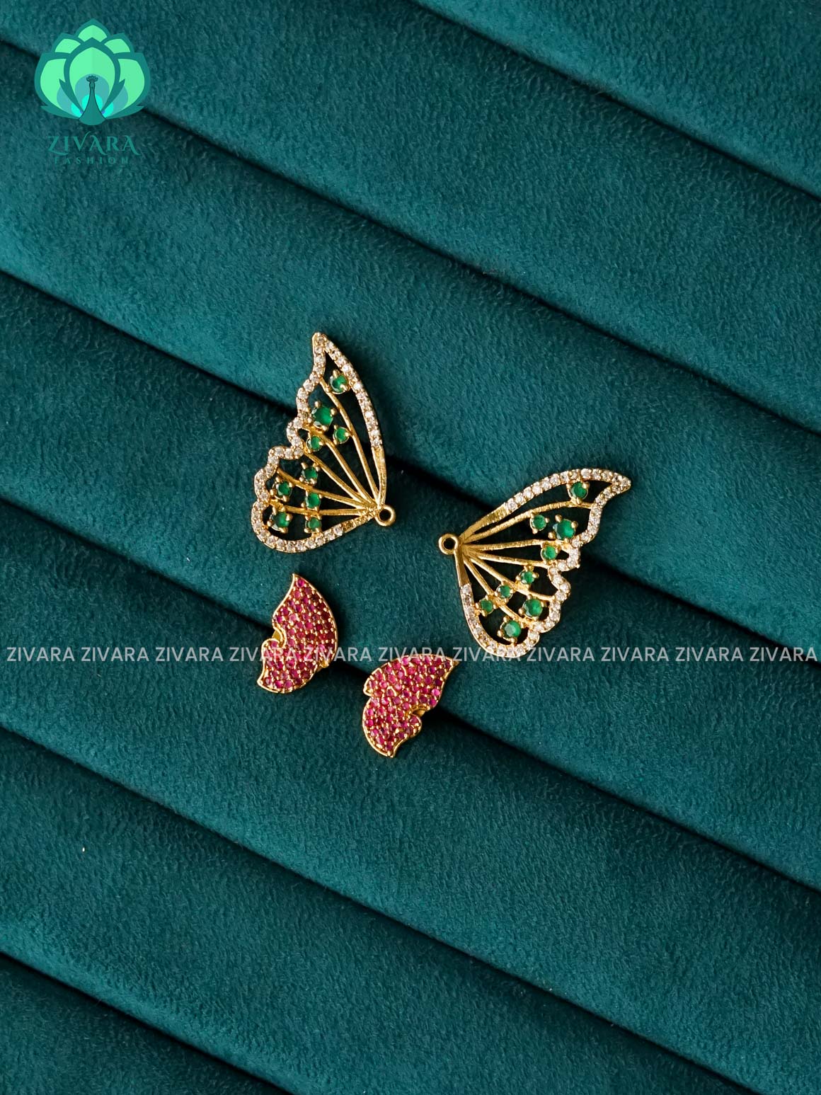 2 in 1 BUTTERFLY STUD - latest jewellery collection- zivara fashion