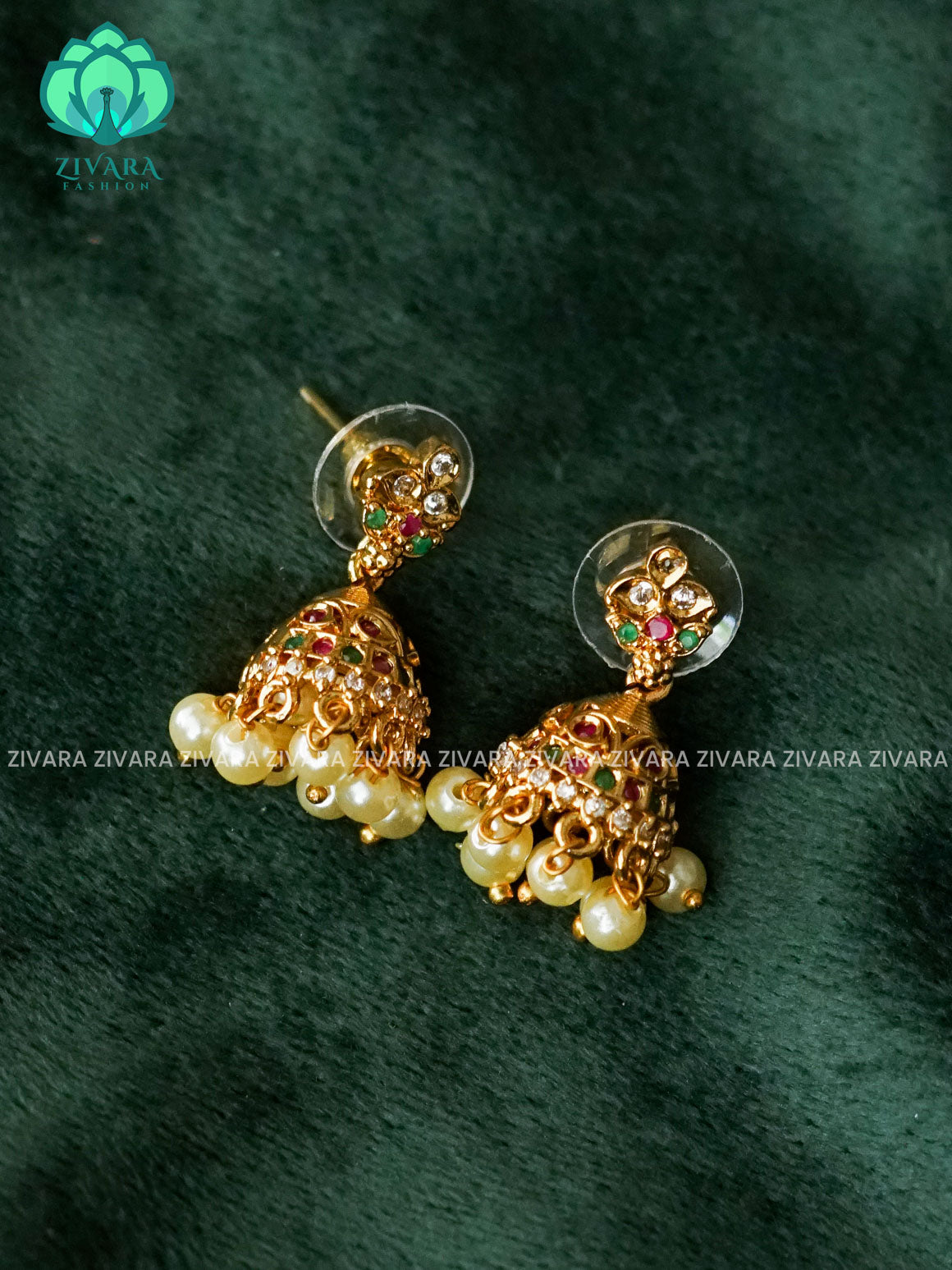Hotselling small size kids friendly real kemp TRADITIONAL PREMIUM MATTE  polish JHUMKA- latest jewellery collection- zivara fashion