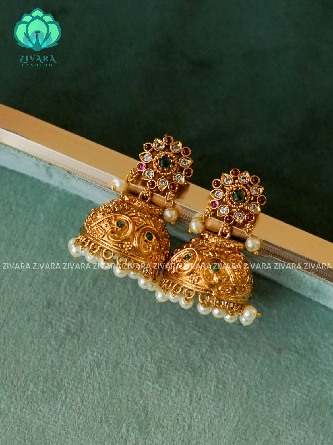 TRENDING - TRADITIONAL PREMIUM MATTE  polish JHUMKA- latest jewellery collection- zivara fashion