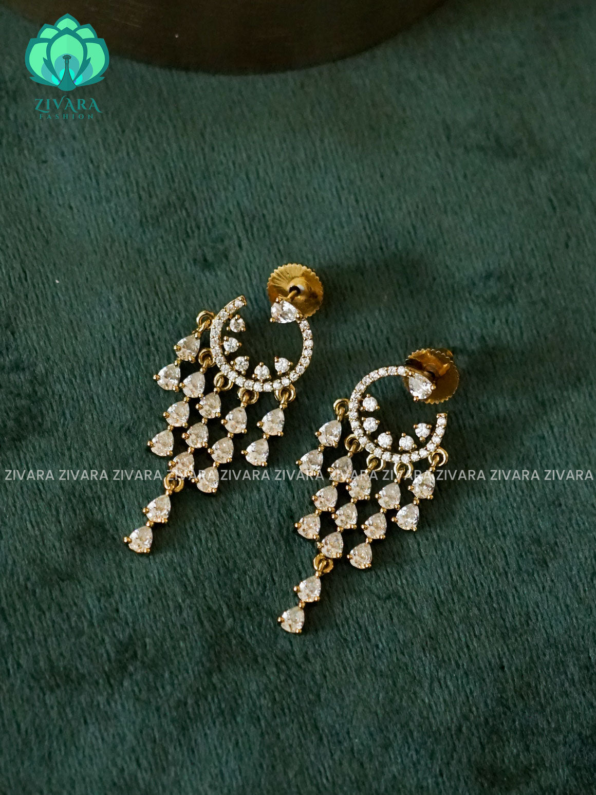 REAL KEMP PEACOCK STUDS  - latest jewellery collection- zivara fashion