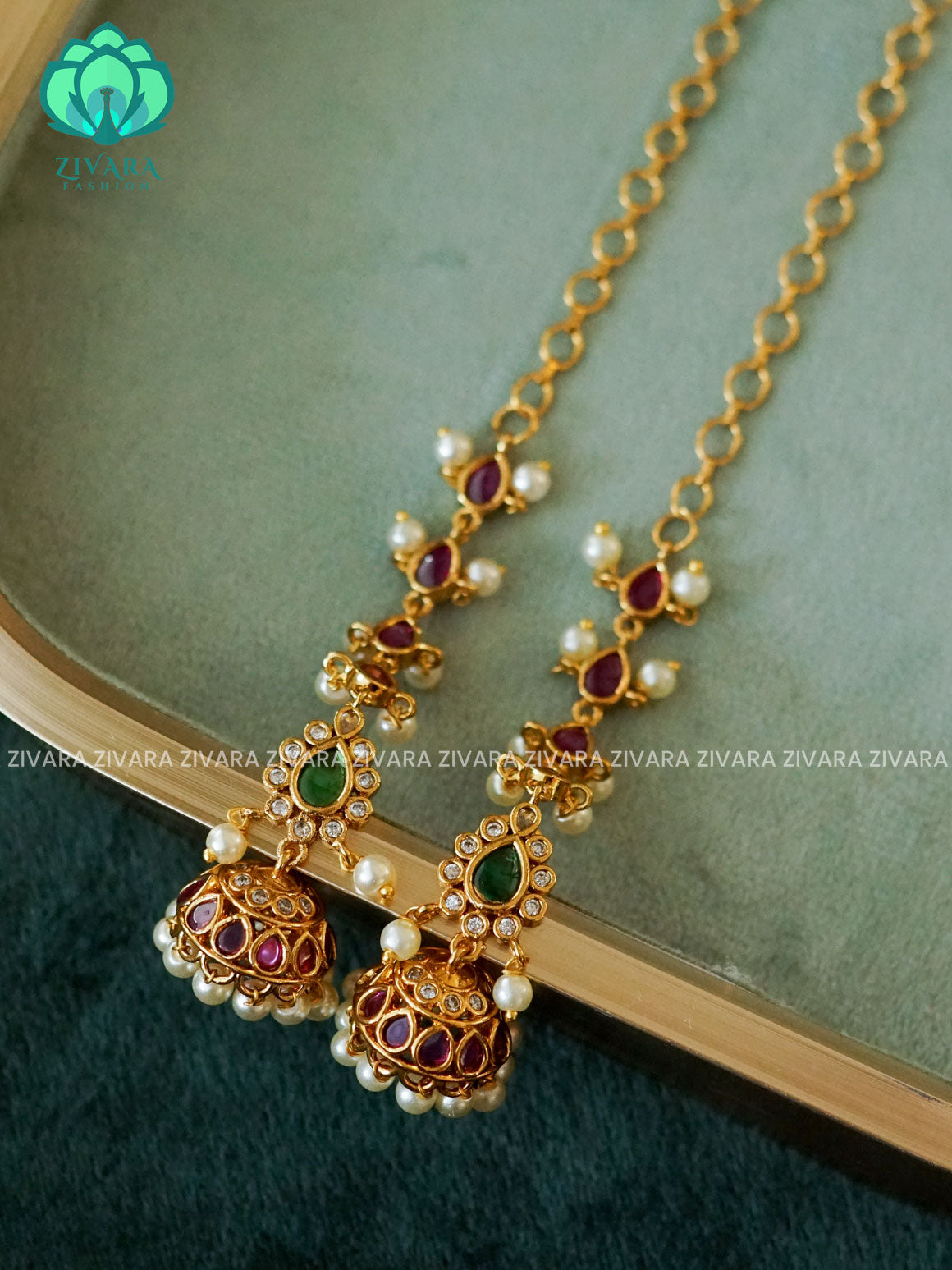 TEAR real kemp jhumka with maatal - latest jewellery collection- zivara fashion