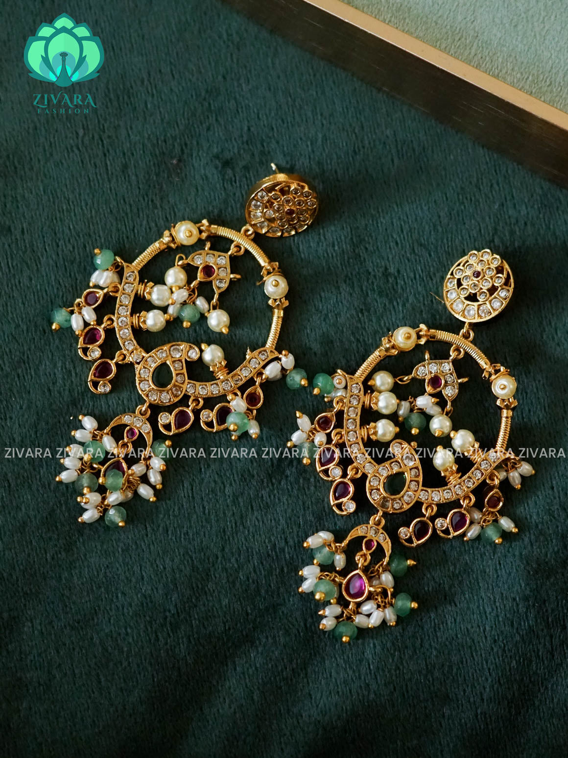 REAL KEMP  MOTIF FREE BALI -BEAUTIFUL FESTIVE BALI -PREMIUM MATTE  polish BALI- latest jewellery collection- zivara fashion
