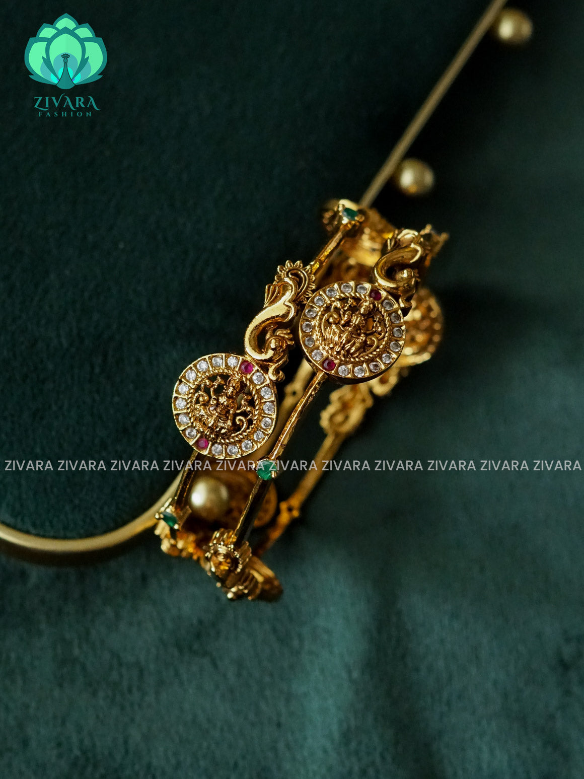 2 PIECE TEMPLE BRIDAL BANGLE -  latest bangles design-zivara fashion
