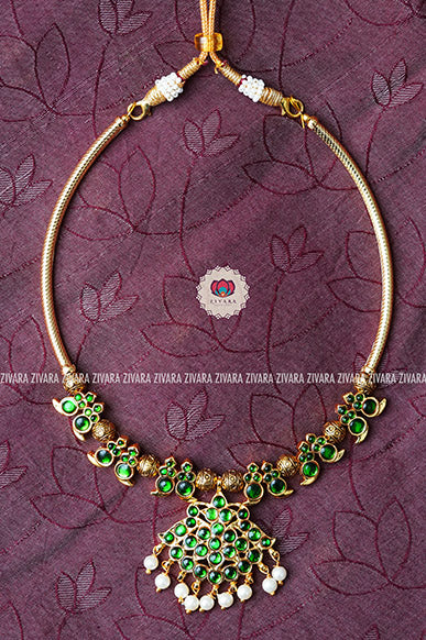 GREEN - KAARUNYA  - HANDMADE NECKWEAR- latest kemp dance jewellery collection