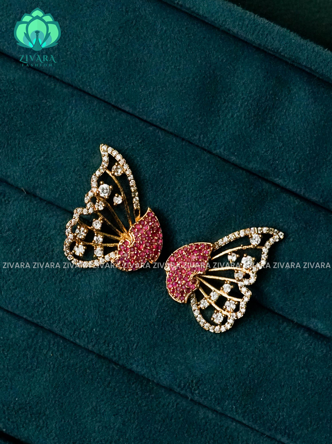 2 in 1 BUTTERFLY STUD - latest jewellery collection- zivara fashion