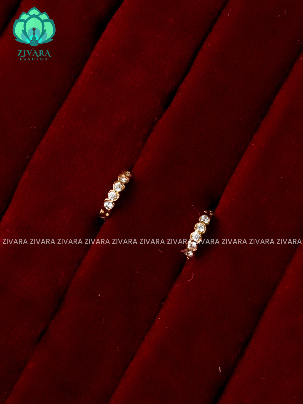 ZYRA - WHITE STONE RING TYPE - VERY SMALL SIZE MULTI USAGE STUDS  - latest jewellery collection- zivara fashion
