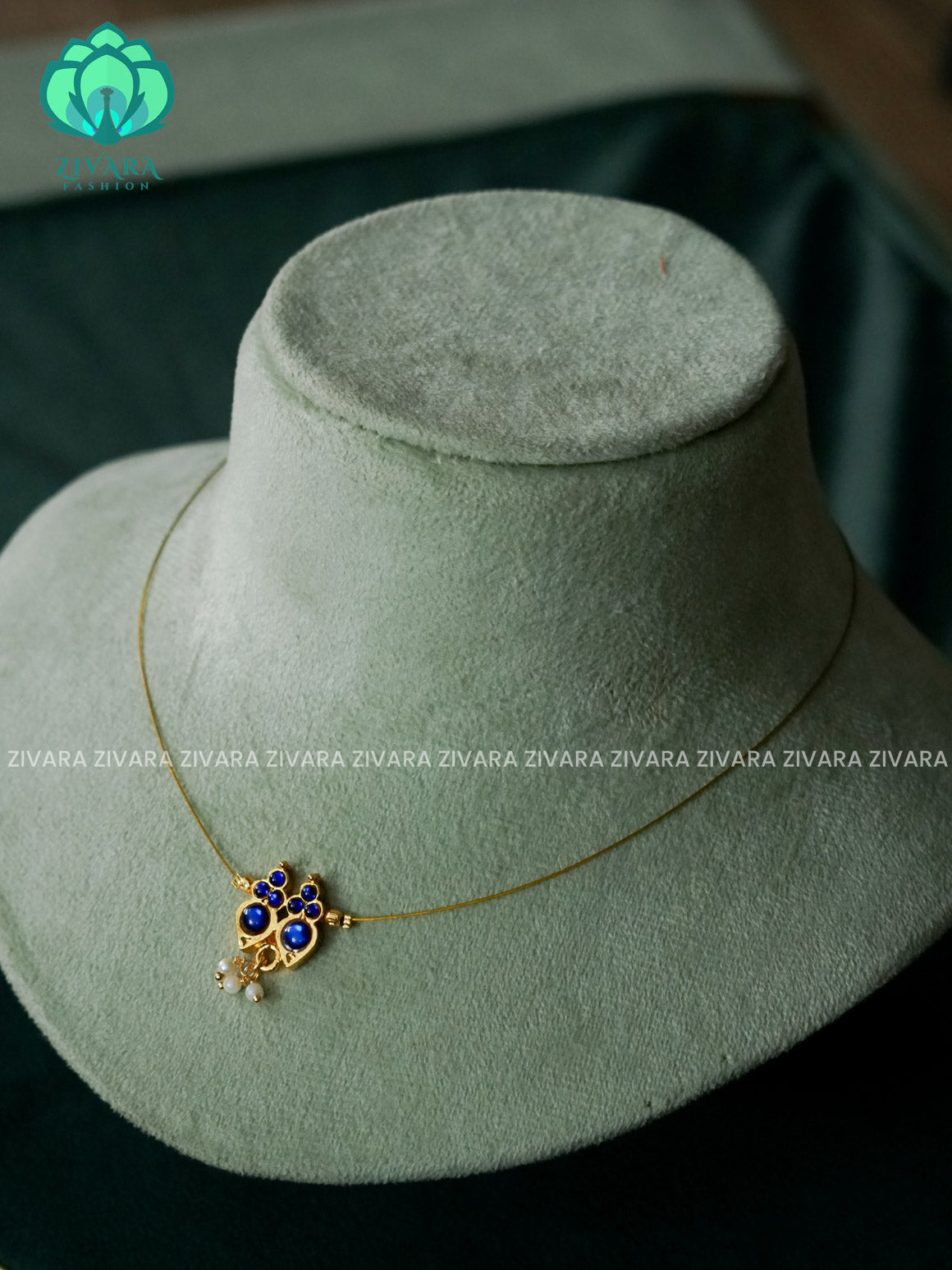 Aalia Blue - Invisble kemp neckwear jewellery series - latest kemp jewellery - Zivara Fashion (Copy)