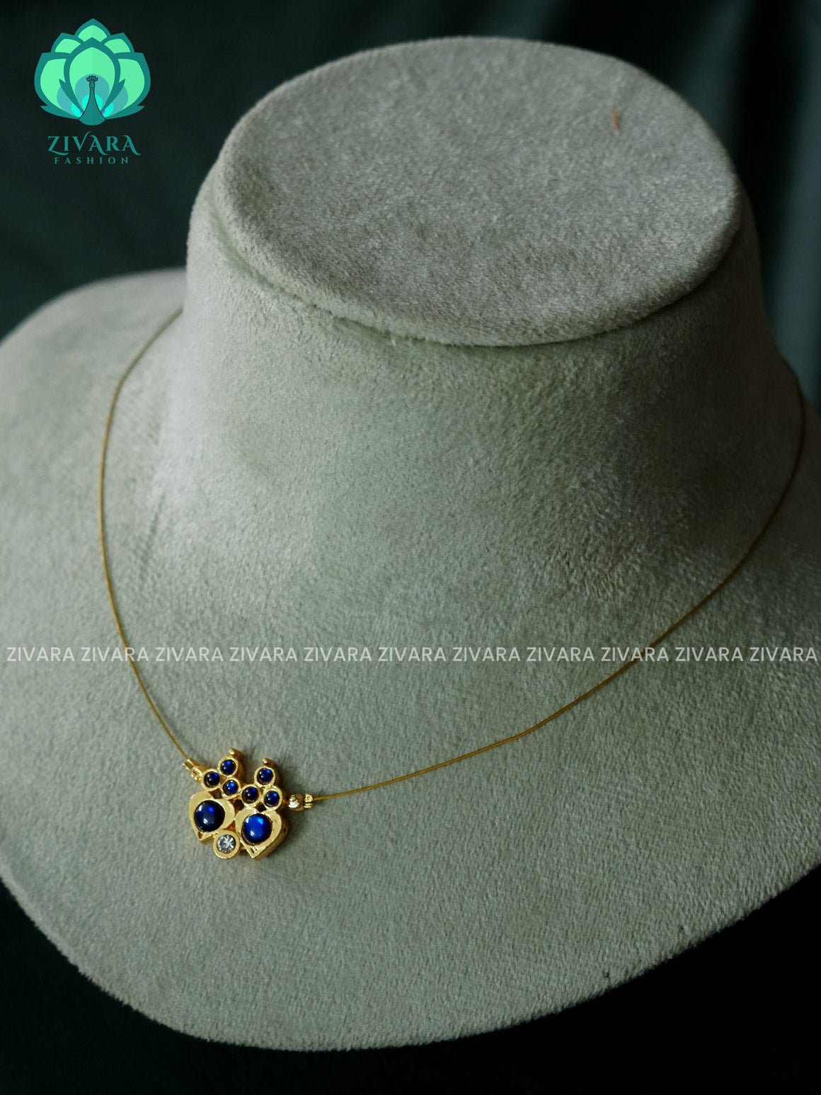 Aalia Blue - Invisble kemp neckwear jewellery series - latest kemp jewellery - Zivara Fashion