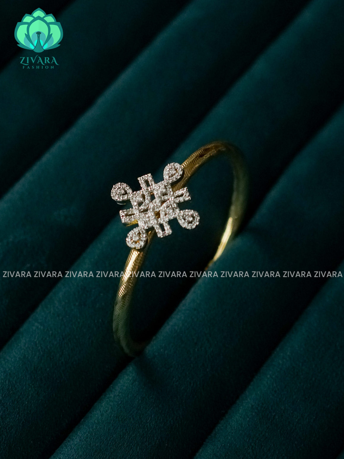 ZYRA -KOLAM - 1 piece rhodium polish free size open type KADA - Zivara Fashion