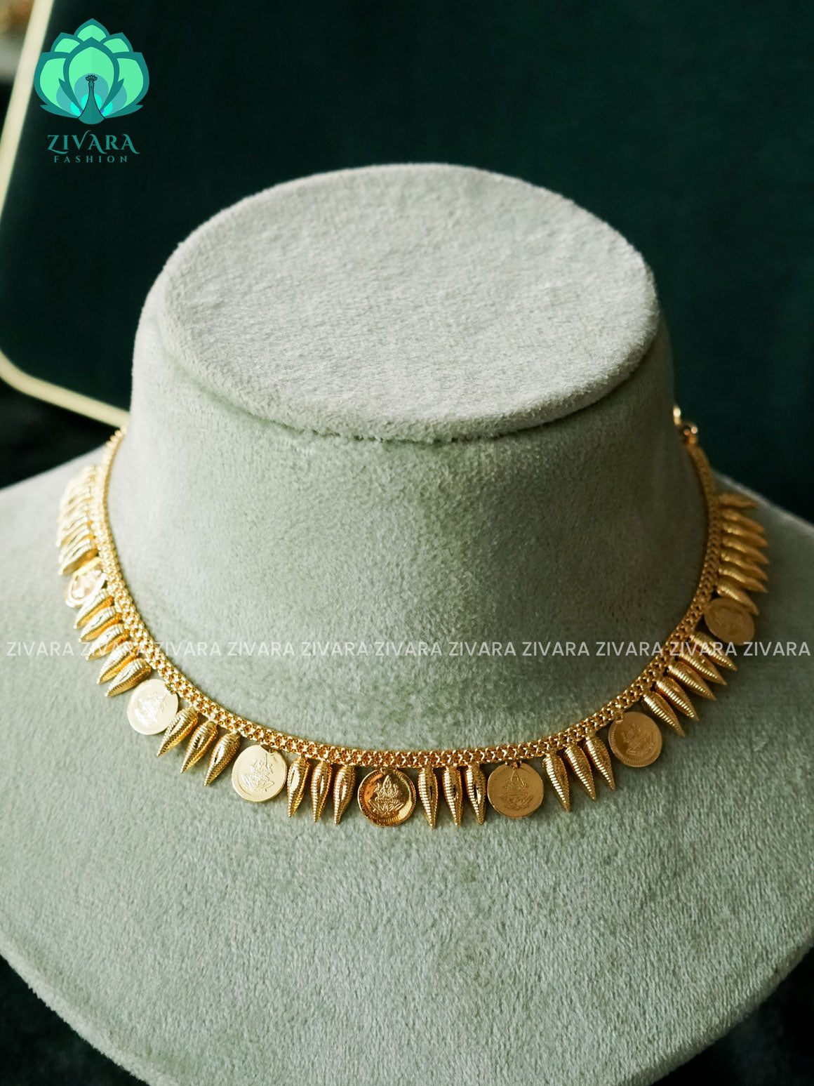ANANYA SERIES -  Coin and mullai mottu Traditional south indian premium neckwear - Zivara Fashion- latest jewellery design