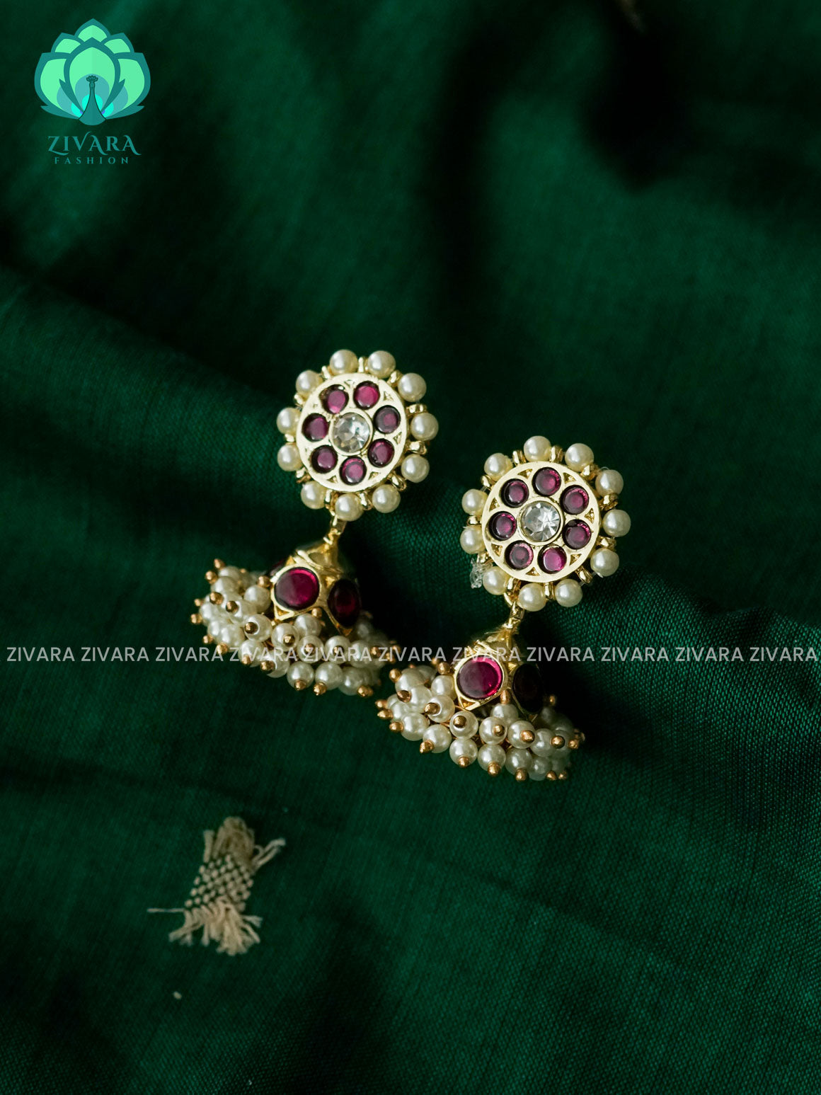 MATHANGI- JHUMKA- REAL KEMP BHARATHANATYAM DANCE PREMIUM JEWELLERY
