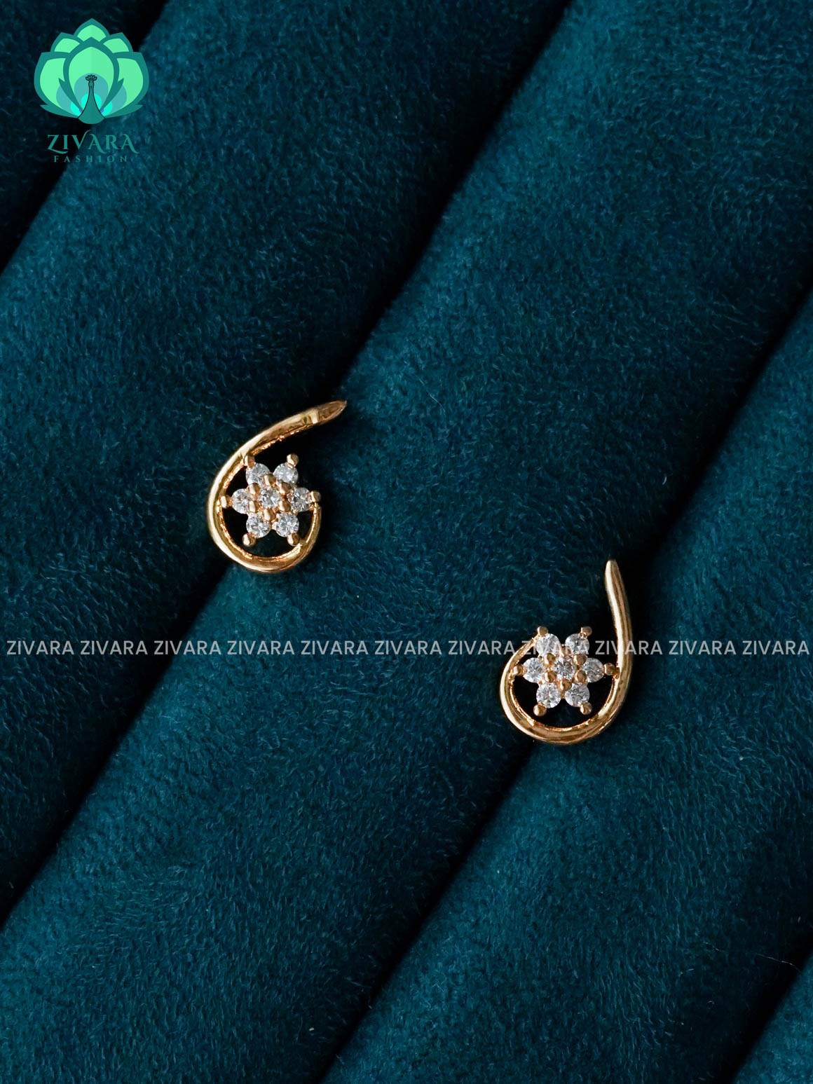 ZYRA-WHITE-TRIANGLE-VERY SMALL SIZE MULTI USAGE SCREW TYPE STUDS  - latest jewellery collection- zivara fashion