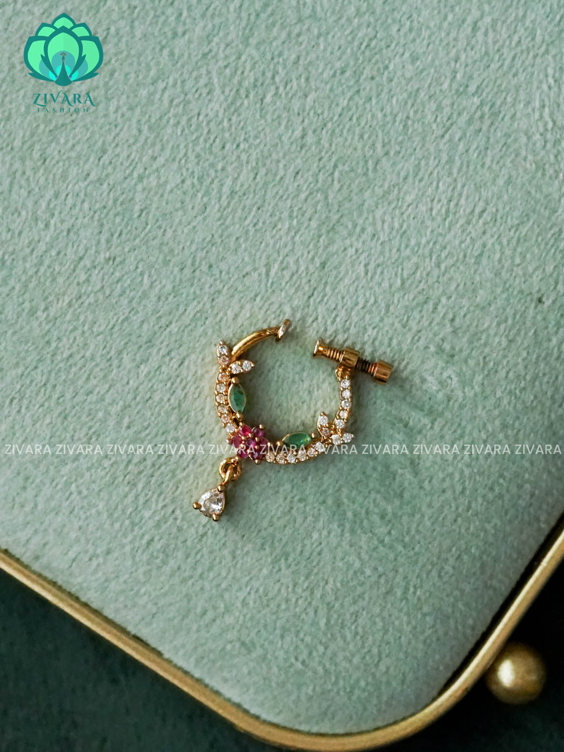 TRADITIONAL RING TYPE NON PIERCING NOSEPIN- ZIVARA FASHION