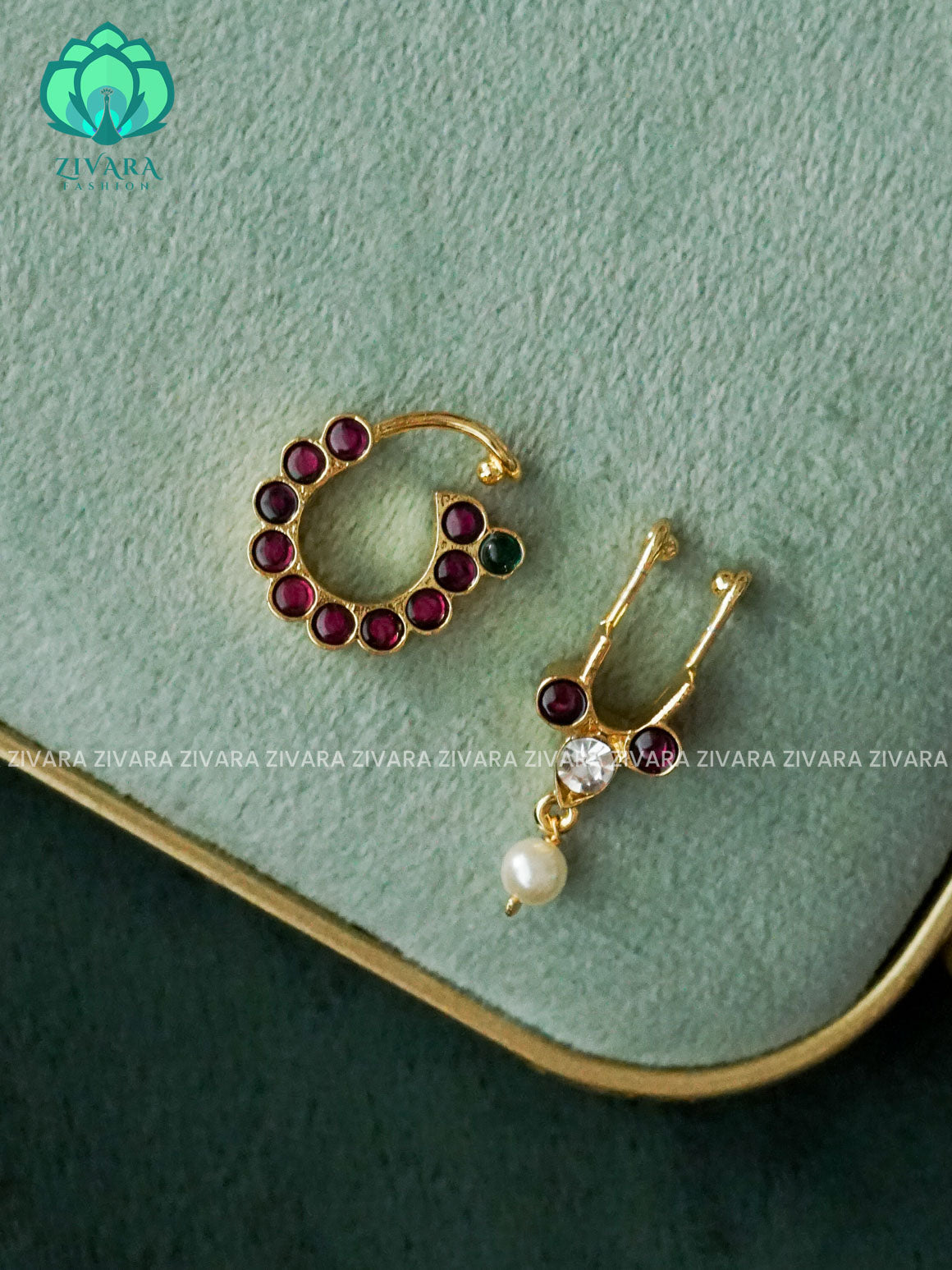 MATHANGI - RING TYPE NON PIERCING NOSEPIN- ZIVARA FASHION