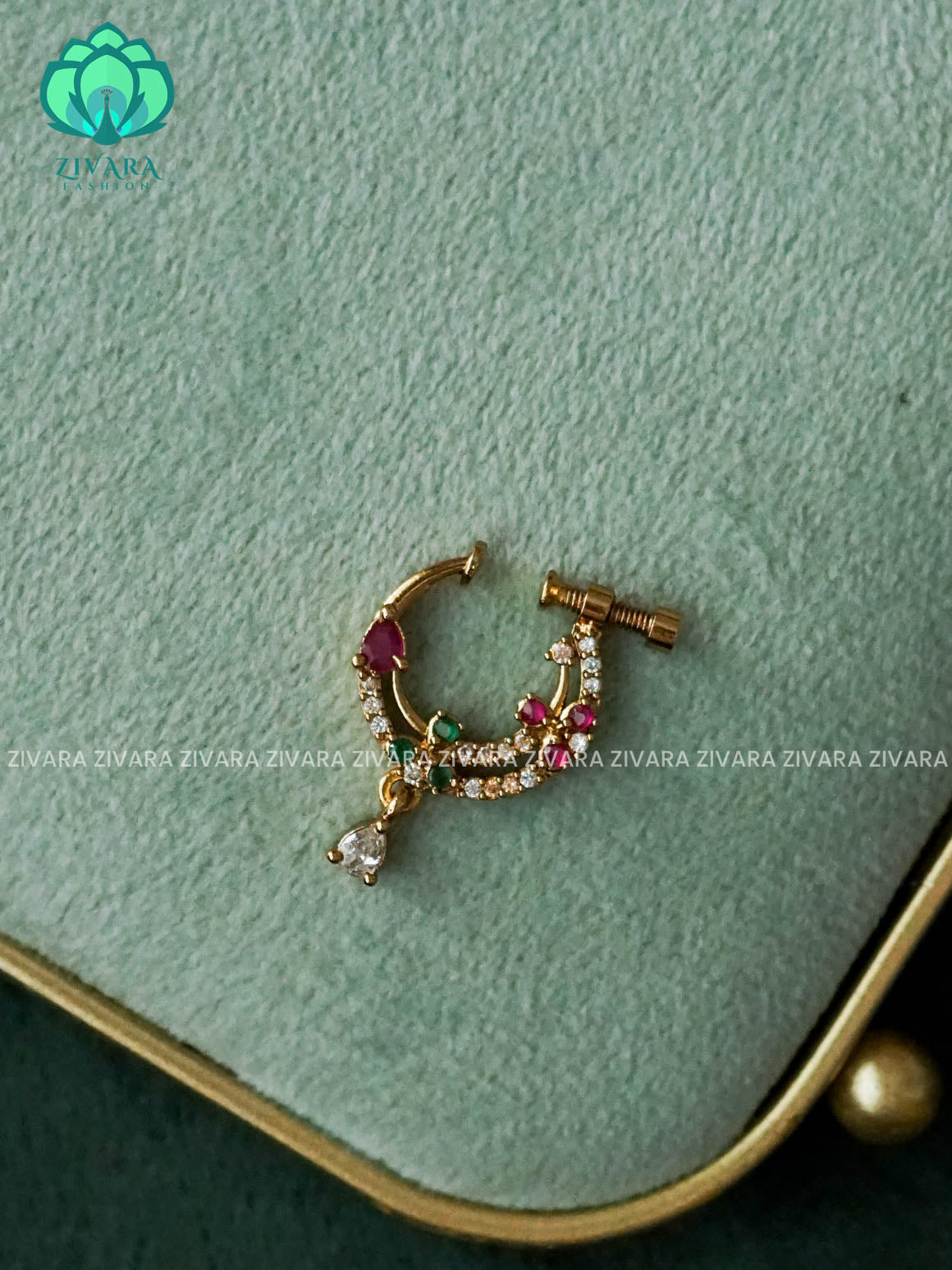 TRADITIONAL RING TYPE NON PIERCING NOSEPIN- ZIVARA FASHION