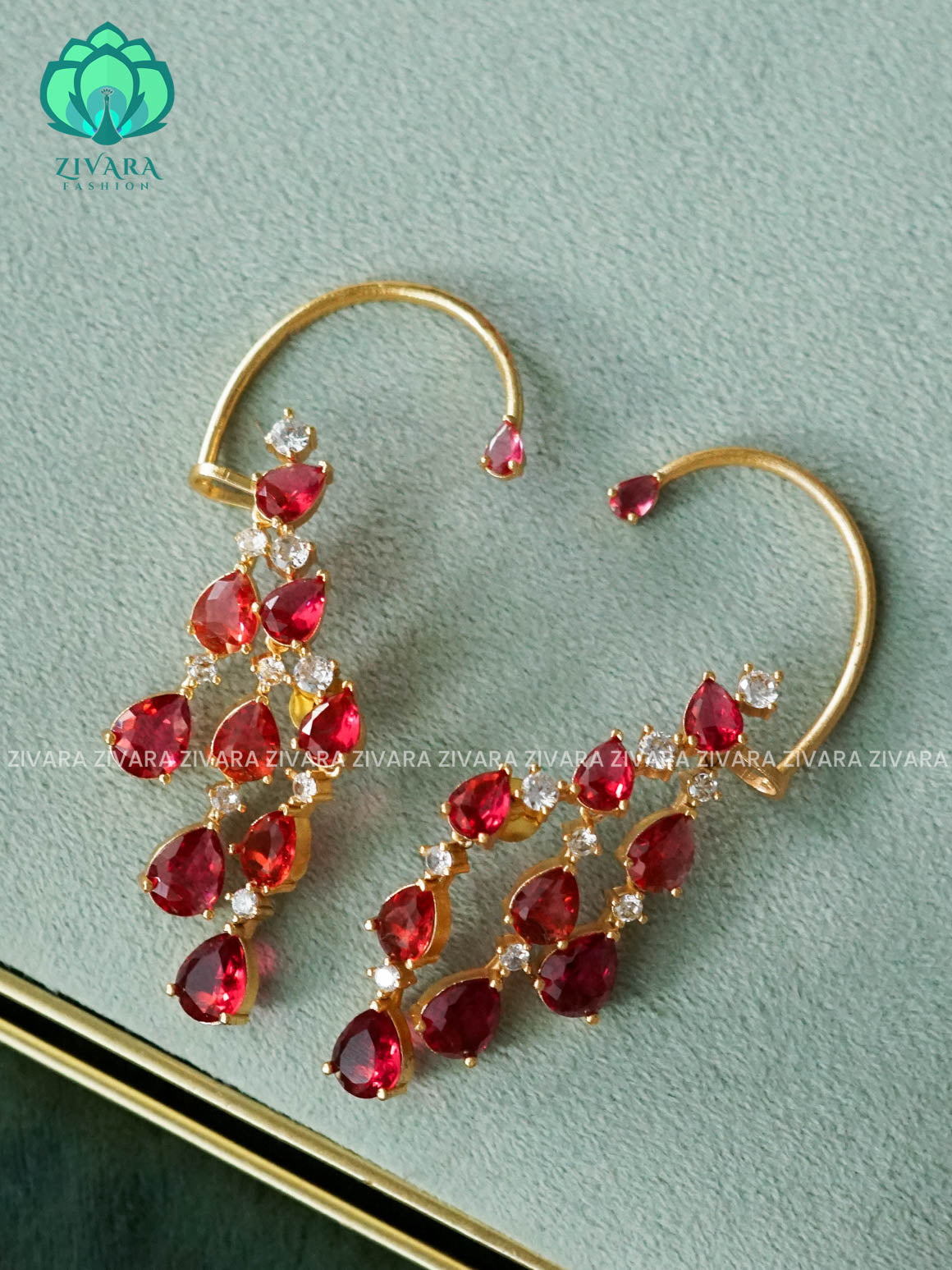 RUBY STYLISH SEMI EARCUFF latest jewellery collection- zivara fashion