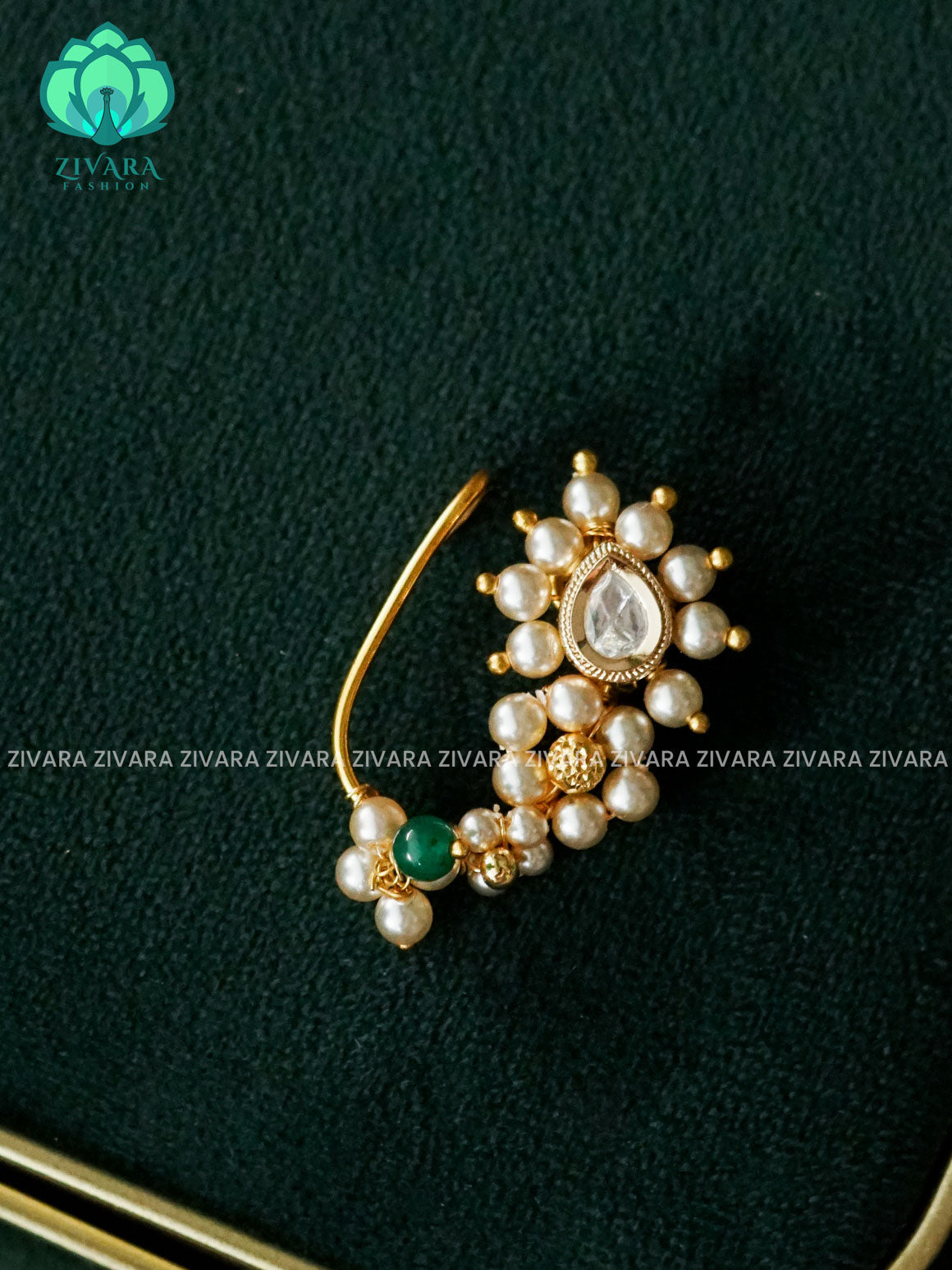 MAHARASTRIAN  RING TYPE  PIERCING NOSEPIN- ZIVARA FASHION