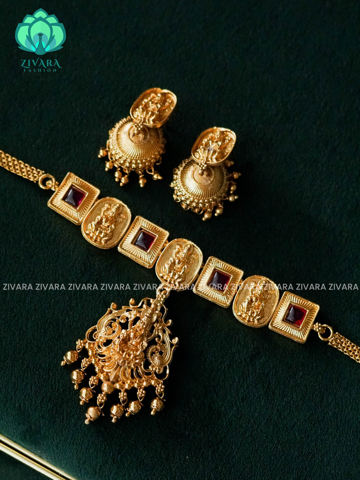 RUBY TEMPLE choker - NORMAL  matte finish- Zivara Fashion