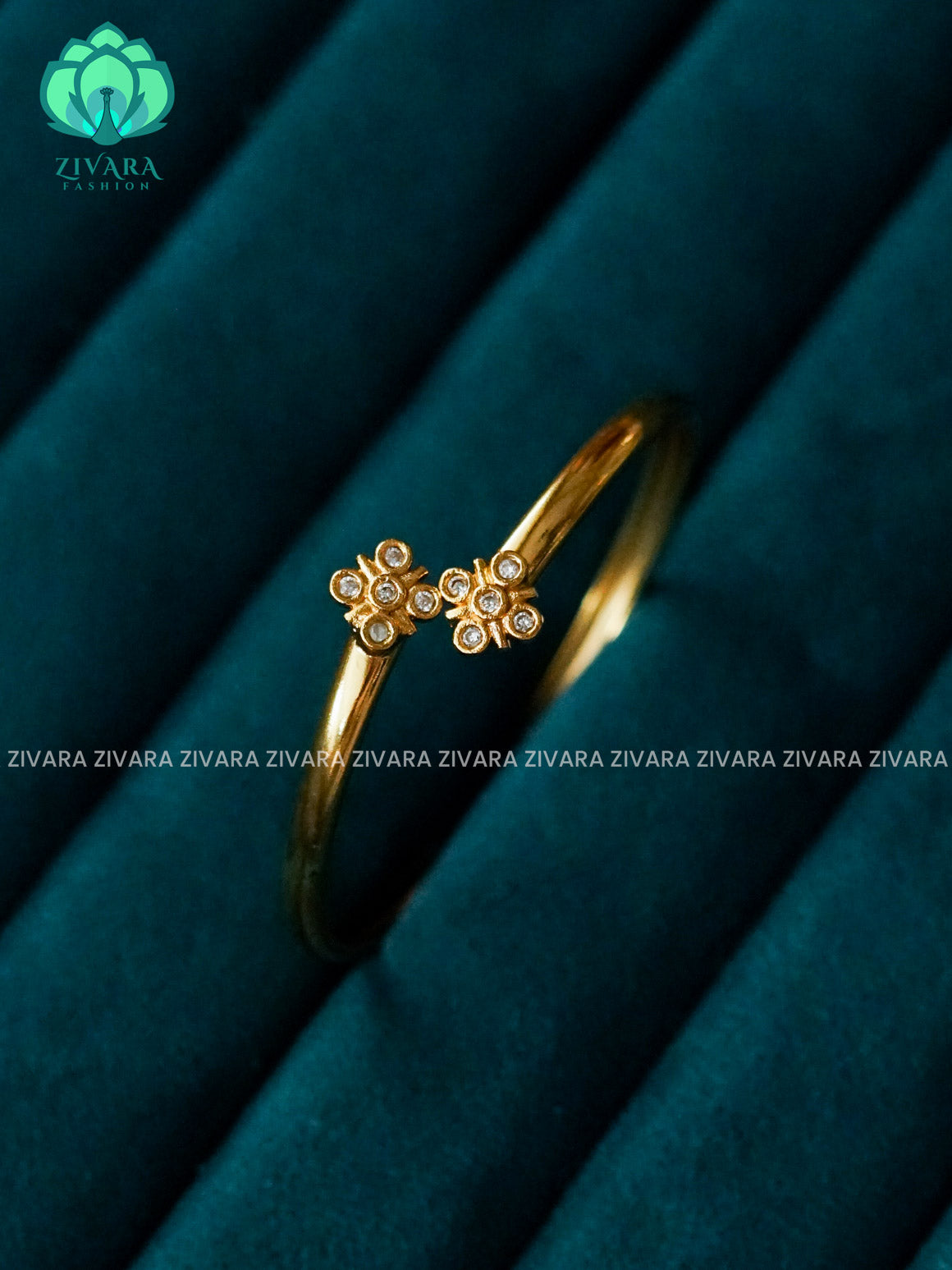 ZYRA - 1 piece white stone matte finish free size open type KADA - Premium quality daily use KADA - Zivara fashion
