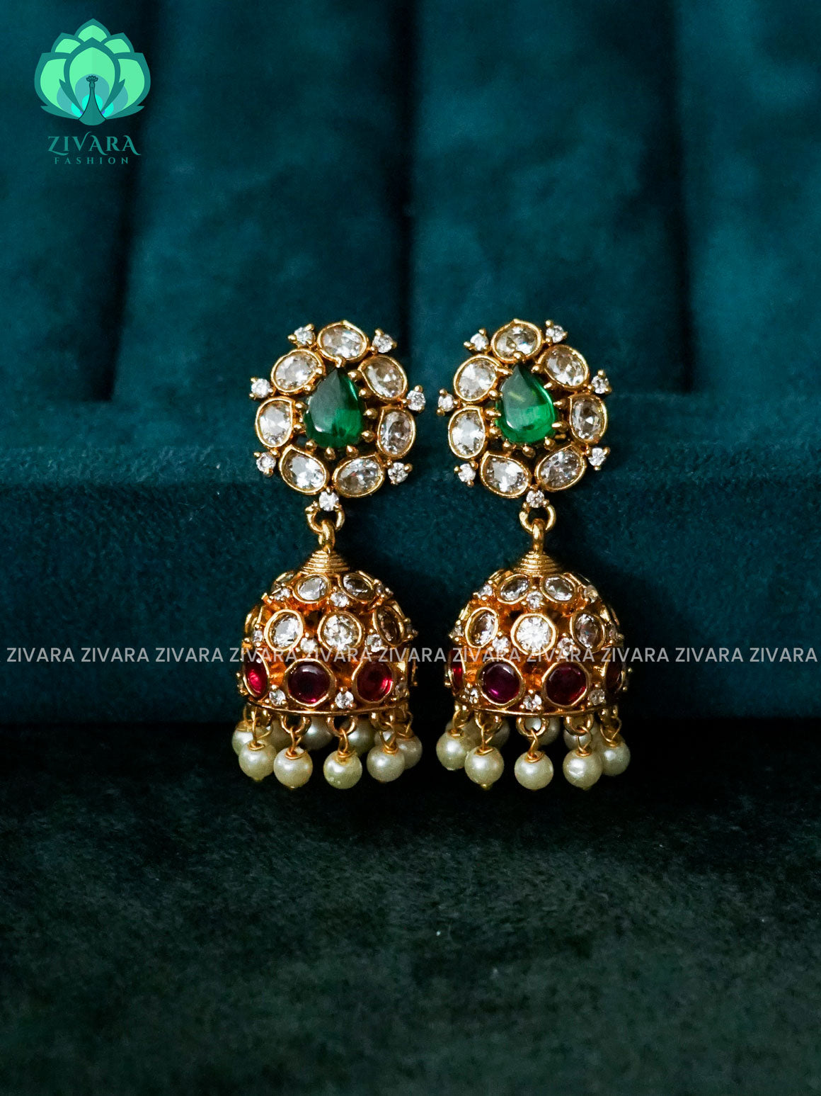 MOTIF MEDIUM SIZE Hotselling jhumka - latest trending collection - zivara fashion