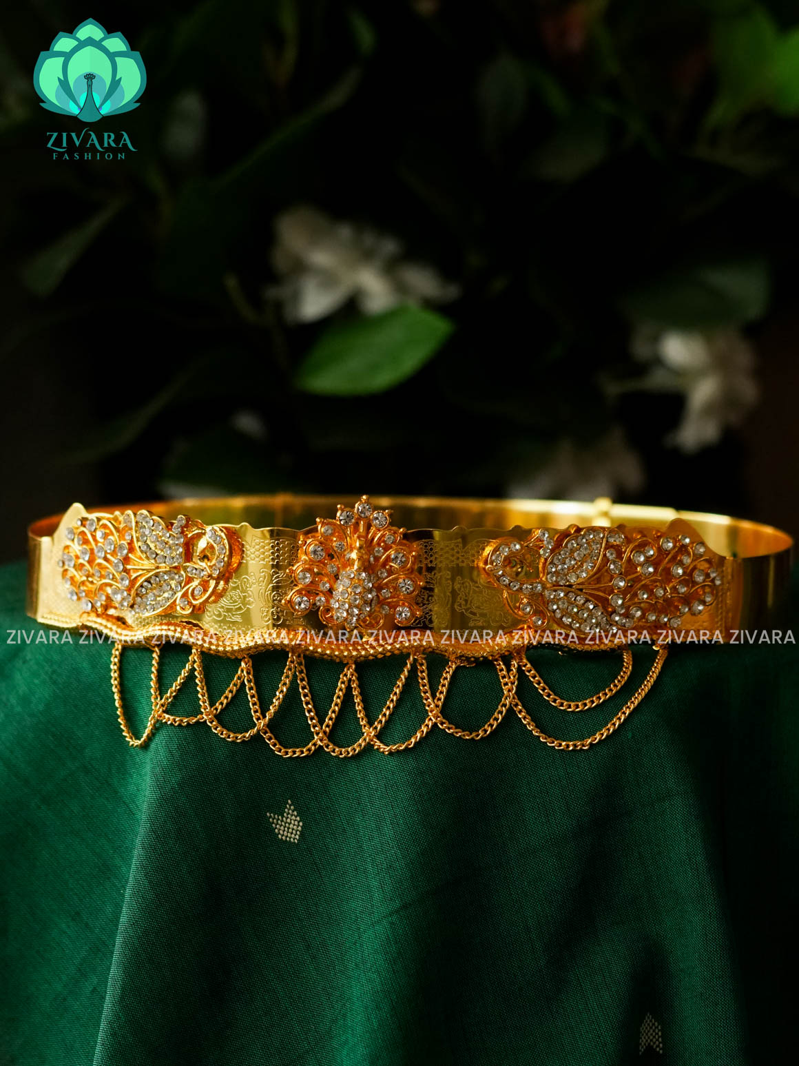 KIDS  SIZE PEACOCK  ADJUSTABLE HIPBELT (21 TO 27) INCHES  Latest South indian premium quality hipbelt collection- Zivara Fashion