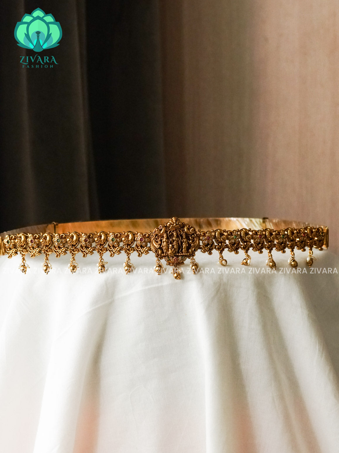 TEMPLE PREMIUM MATTE HIPBELT WITH GOLD BEADS-ZIVARA FASHION