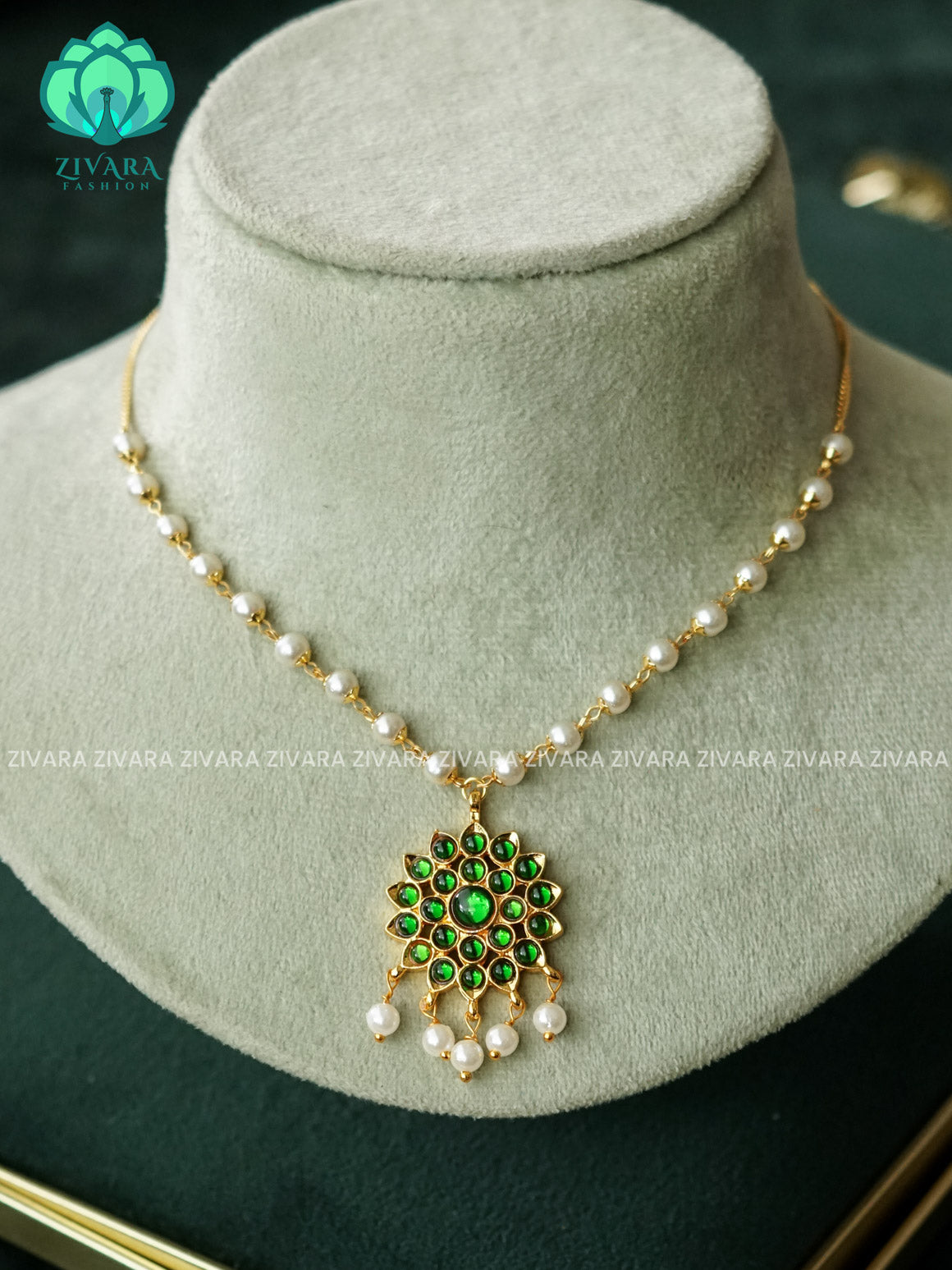 GREEN - Amudha - Simple pendant chains/neckwears - zivara fashion
