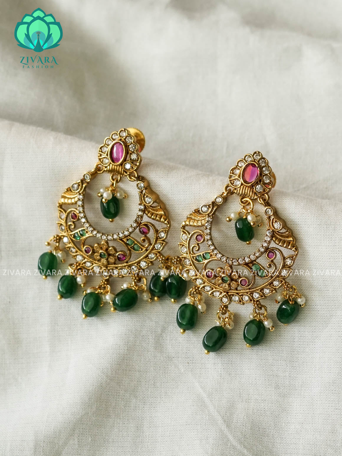 DIYA -  REAL KEMP FLOWER BALI  -  PREMIUM MATTE polish BALI- latest jewellery collection- zivara fashion