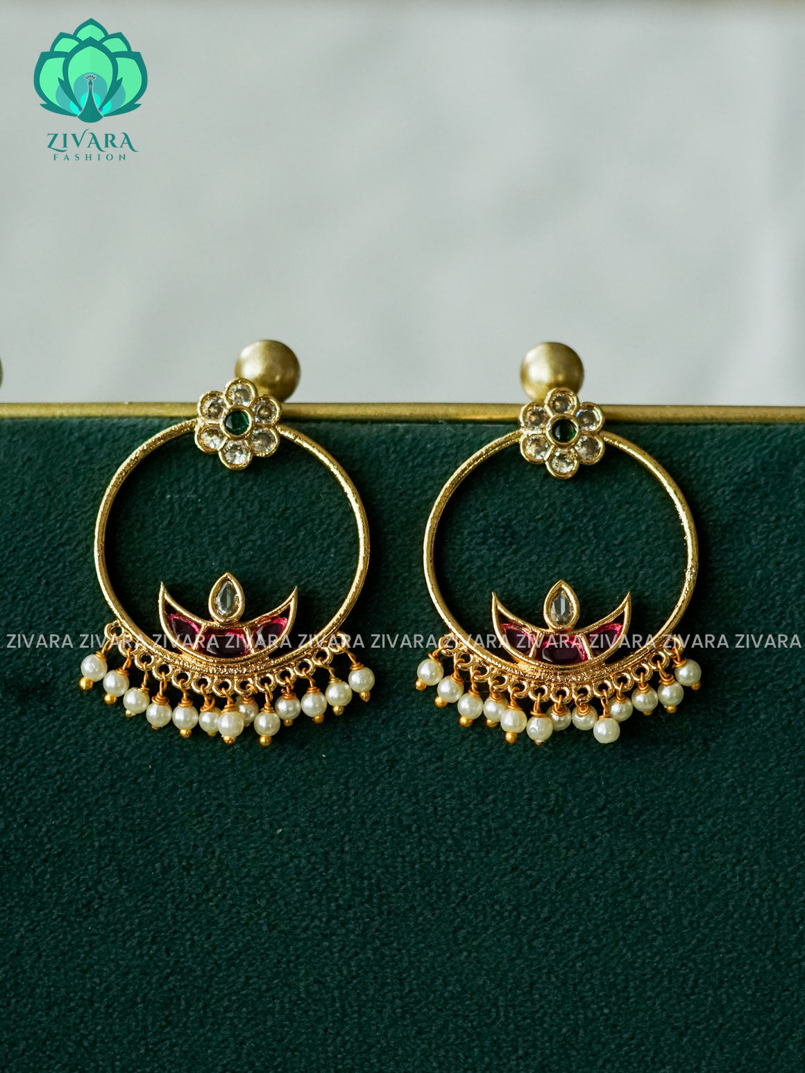 DIYA - RUBY GREEN BEAUTIFUL SIMPLE BALI - PREMIUM MATTE polish BALI- latest jewellery collection- zivara fashion