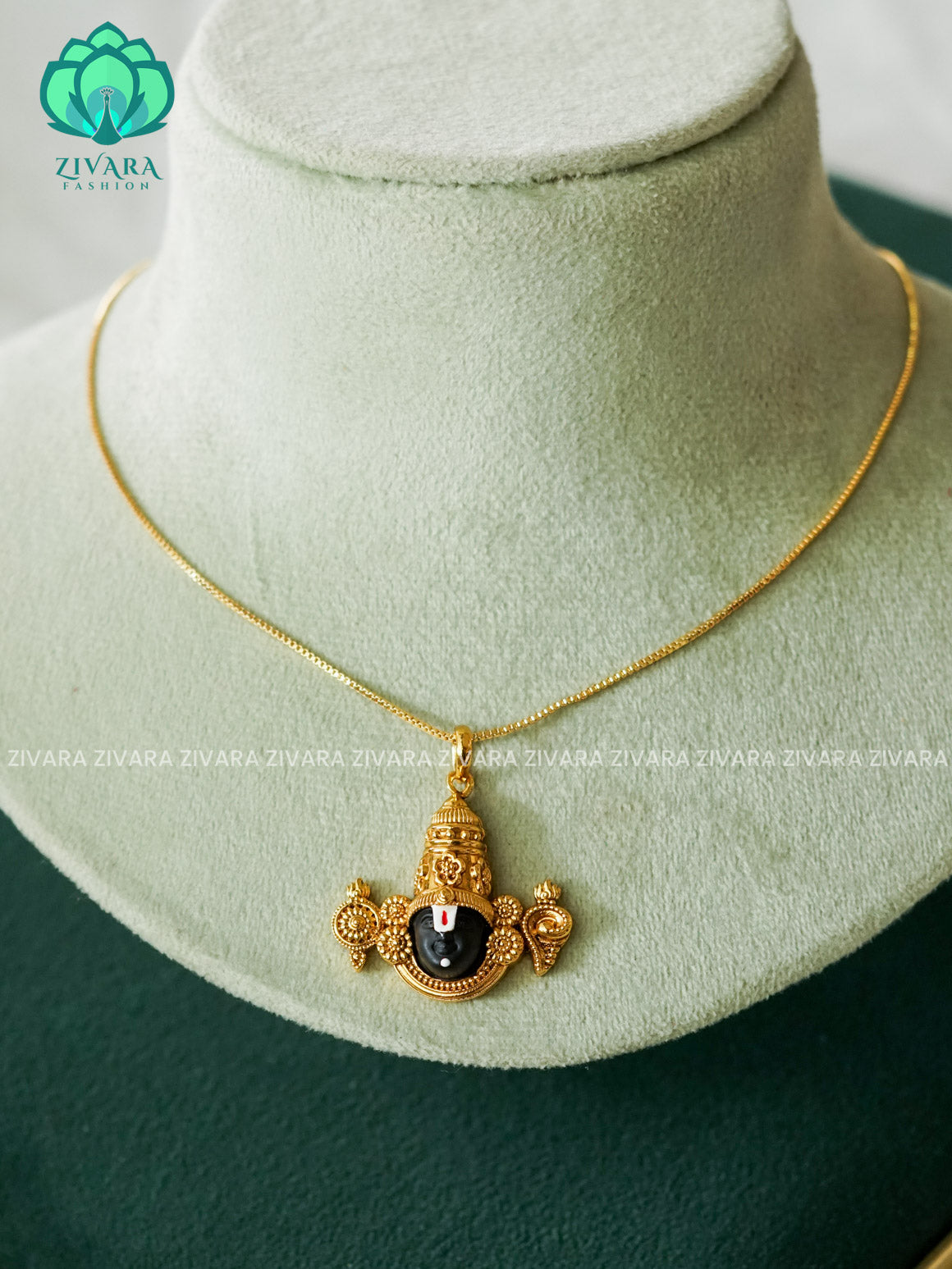 THIRUMAL PENTANT WITH CHAIN ( CHAIN COMPLIMENTARY) -Trending office wear jewellery-Zivara fashion