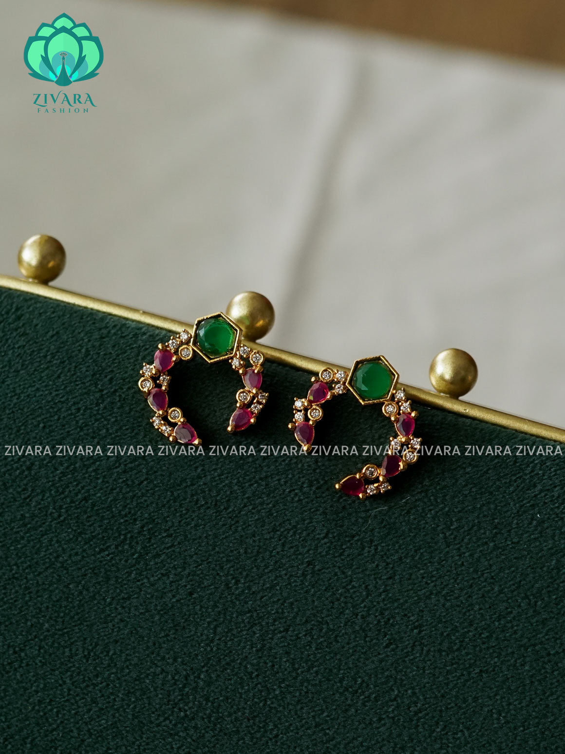 REAL KEMP STUDS  - latest jewellery collection- zivara fashion