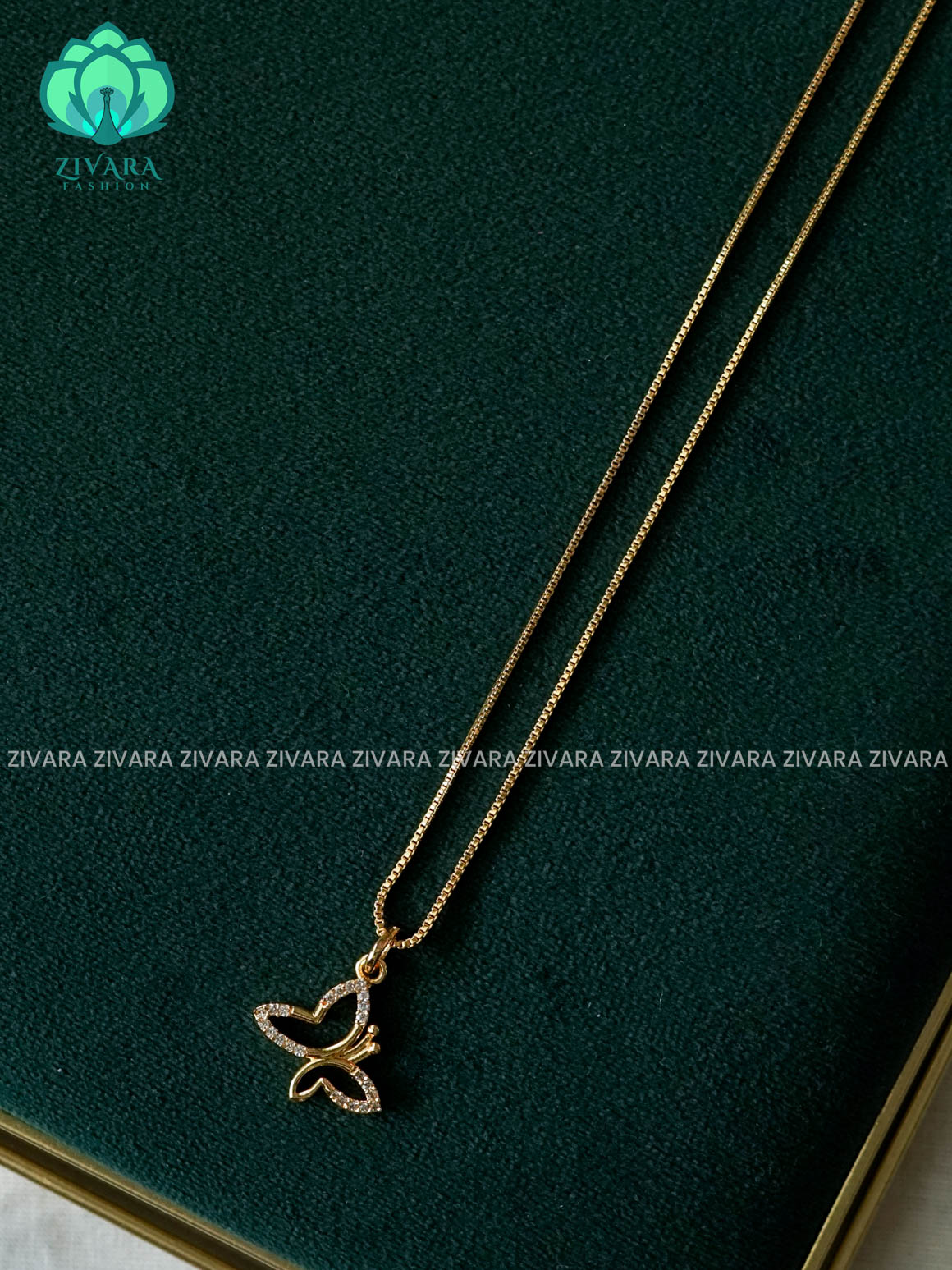 BUTTERFLY  PENTANT WITH CHAIN ( CHAIN COMPLIMENTARY) -Trending office wear jewellery-Zivara fashion