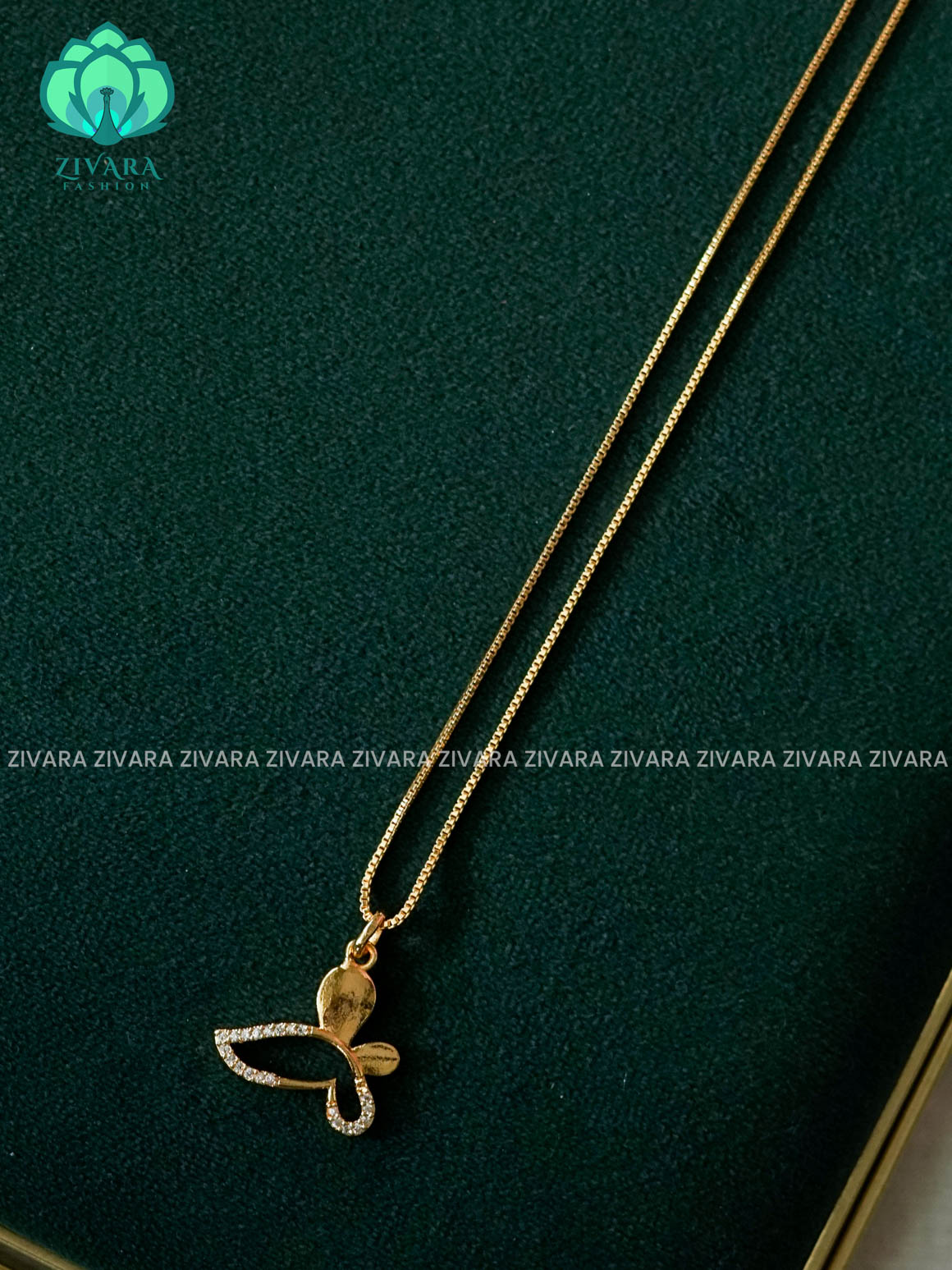 BUTTERFLY  PENTANT WITH CHAIN ( CHAIN COMPLIMENTARY) -Trending office wear jewellery-Zivara fashion