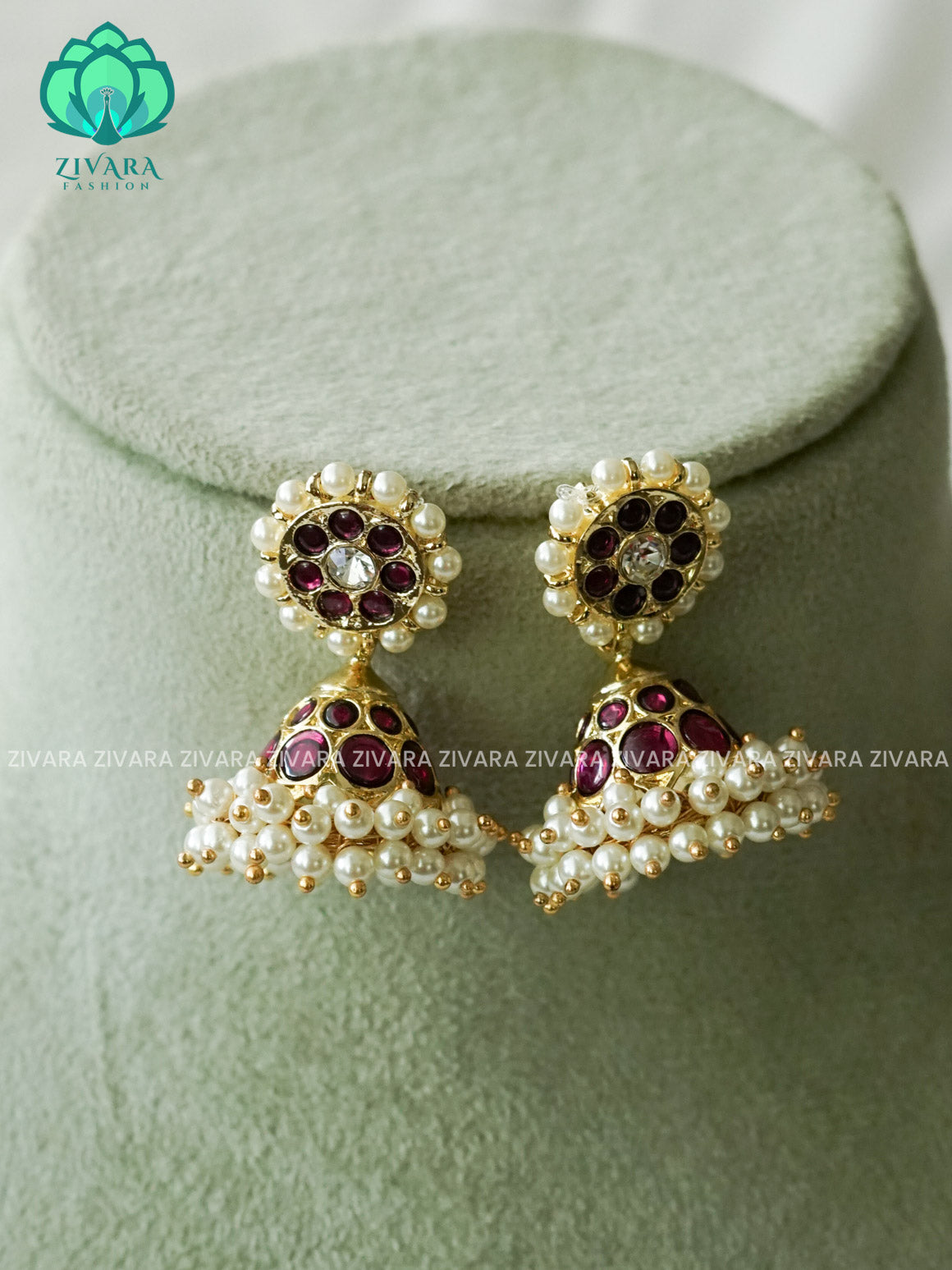 MATHANGI- JHUMKA- REAL KEMP BHARATHANATYAM DANCE PREMIUM JEWELLERY