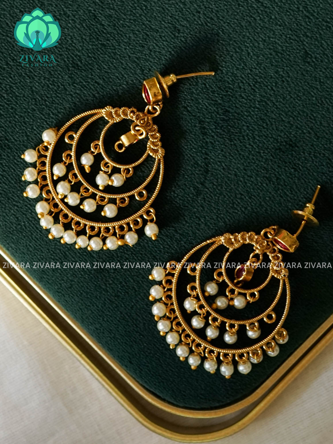 DIYA -  RUBY STONE BALI  -  PREMIUM MATTE polish BALI- latest jewellery collection- zivara fashion