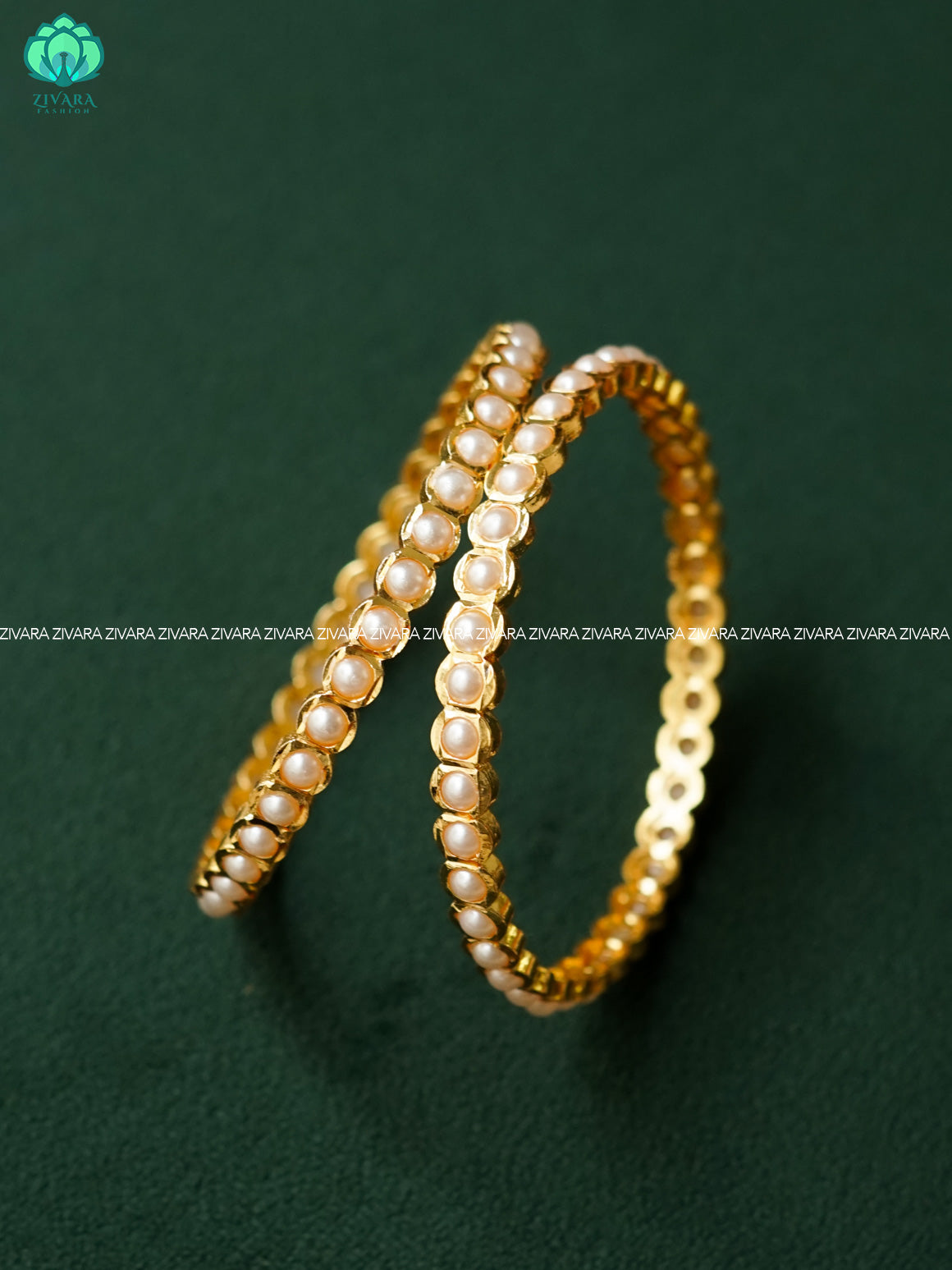 2 piece trending pearl premium finish bangles -latest jewellery collection - ZIVARA FASHION