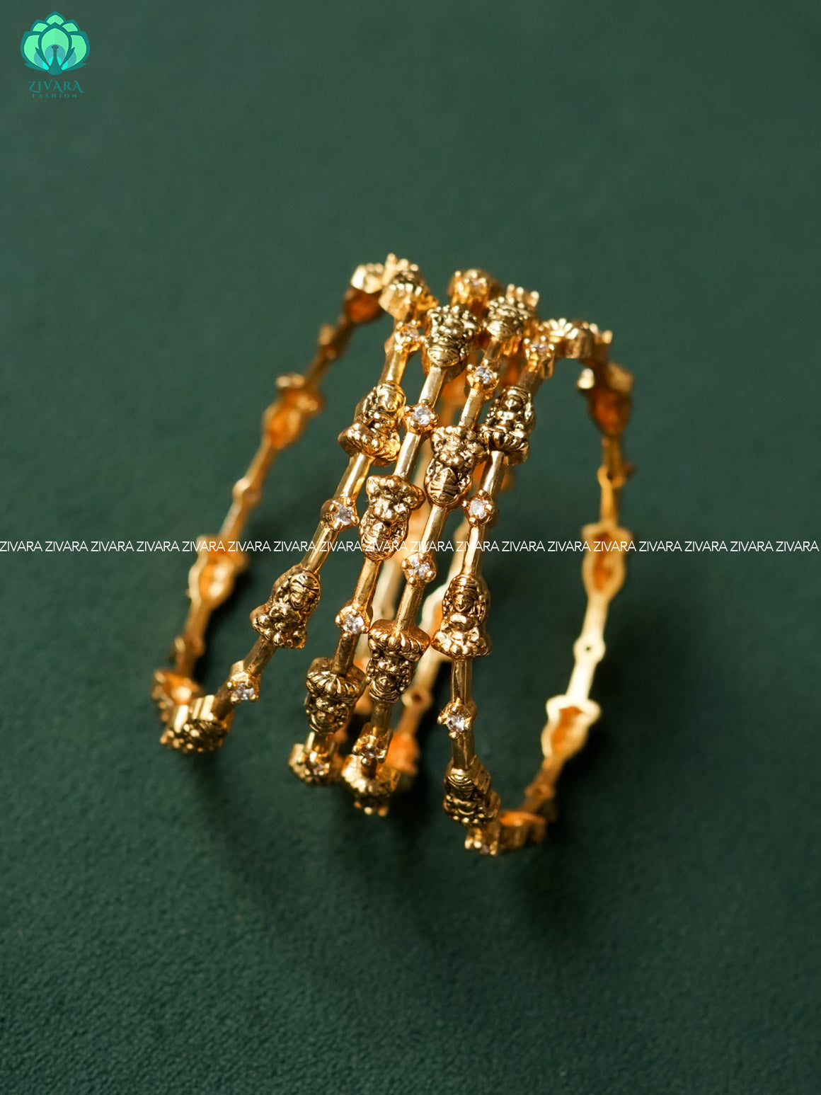4 PIECE TEMPLE BANGLE -  latest bangles design-zivara fashion