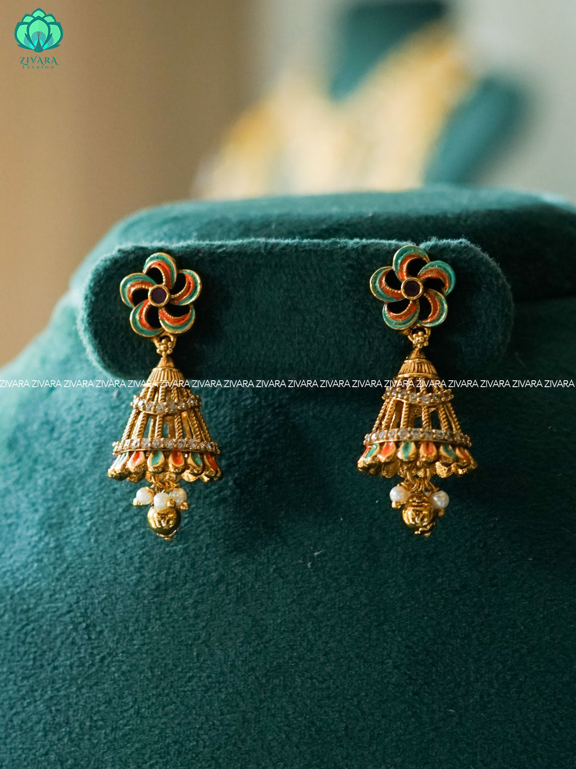 Madhurya handpainted jhumkas-  Kids friendly - latest jewellery collection- zivara fashion