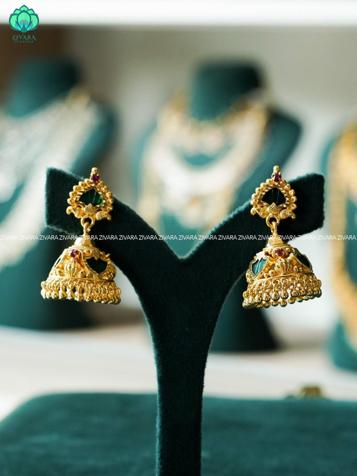 PALAKKAD TRADITIONAL PREMIUM MATTE  polish JHUMKA- latest jewellery collection- zivara fashion