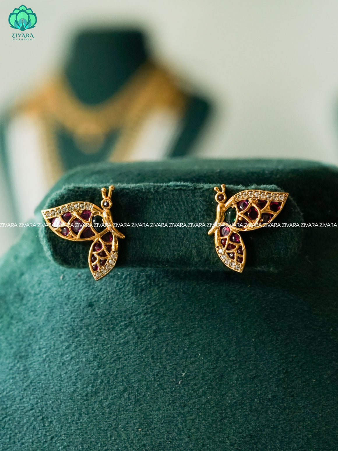 SMALL SIZE BUTTERFLY STUD - latest jewellery collection- zivara fashion