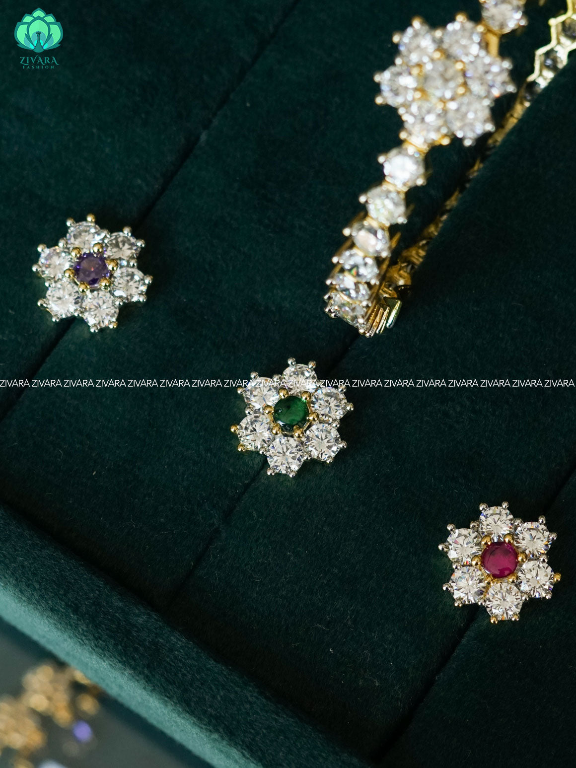 1 piece ad stone motif micro gold polish  bangles  - Premium quality daily use bangles - Zivara fashion