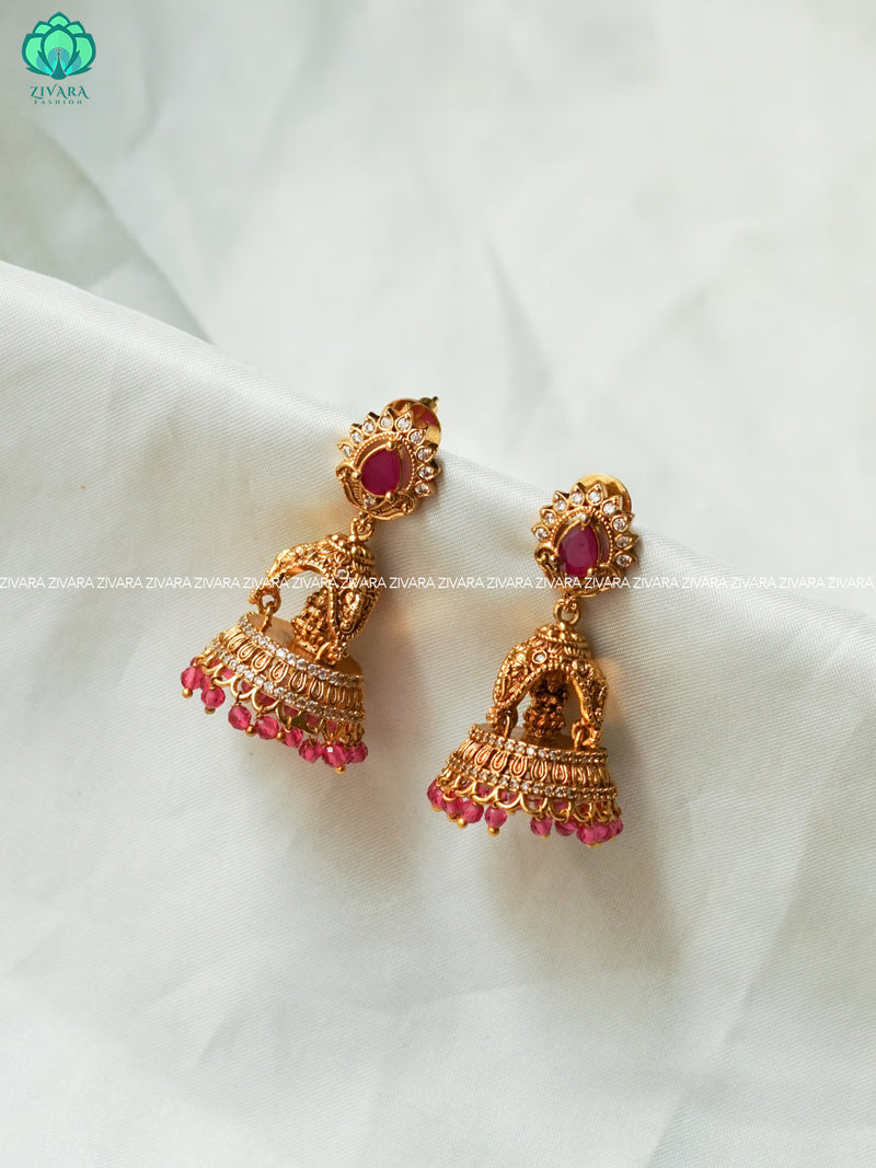 TEMPLE Vintage TRADITIONAL PREMIUM MATTE polish JHUMKA- latest jewelle ...