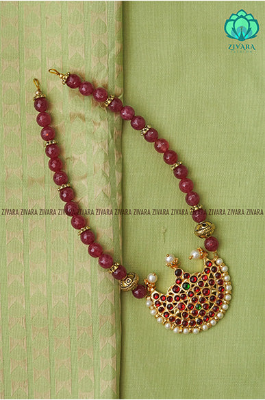 RED BEADS- PRUTHIVI  - HANDMADE NECKWEAR - latest kemp dance jewellery collection