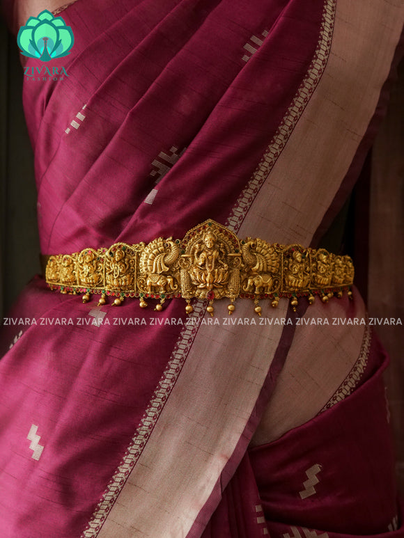 GOLD BALLS - DHRUVA- MATTE TEMPLE STYLE (31 TO 37 INCHES  ) Latest South indian budget friendly hipbelt collection- Zivara Fashion